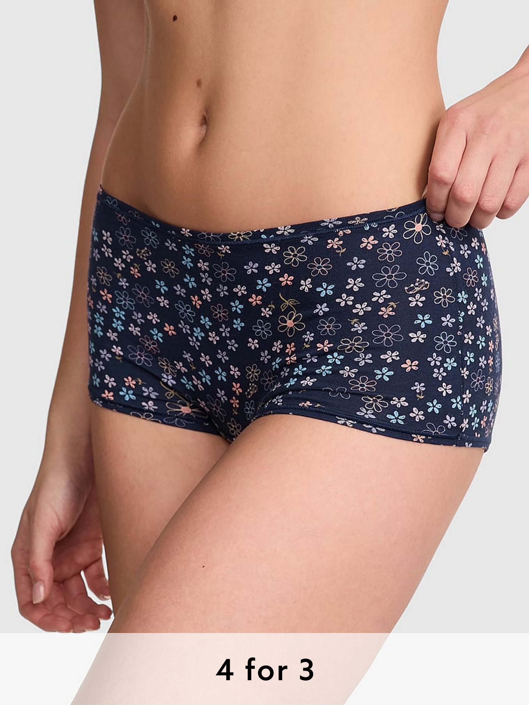 Midnight Navy Blue Cotton Boyshort Knickers (AU9517) | £9