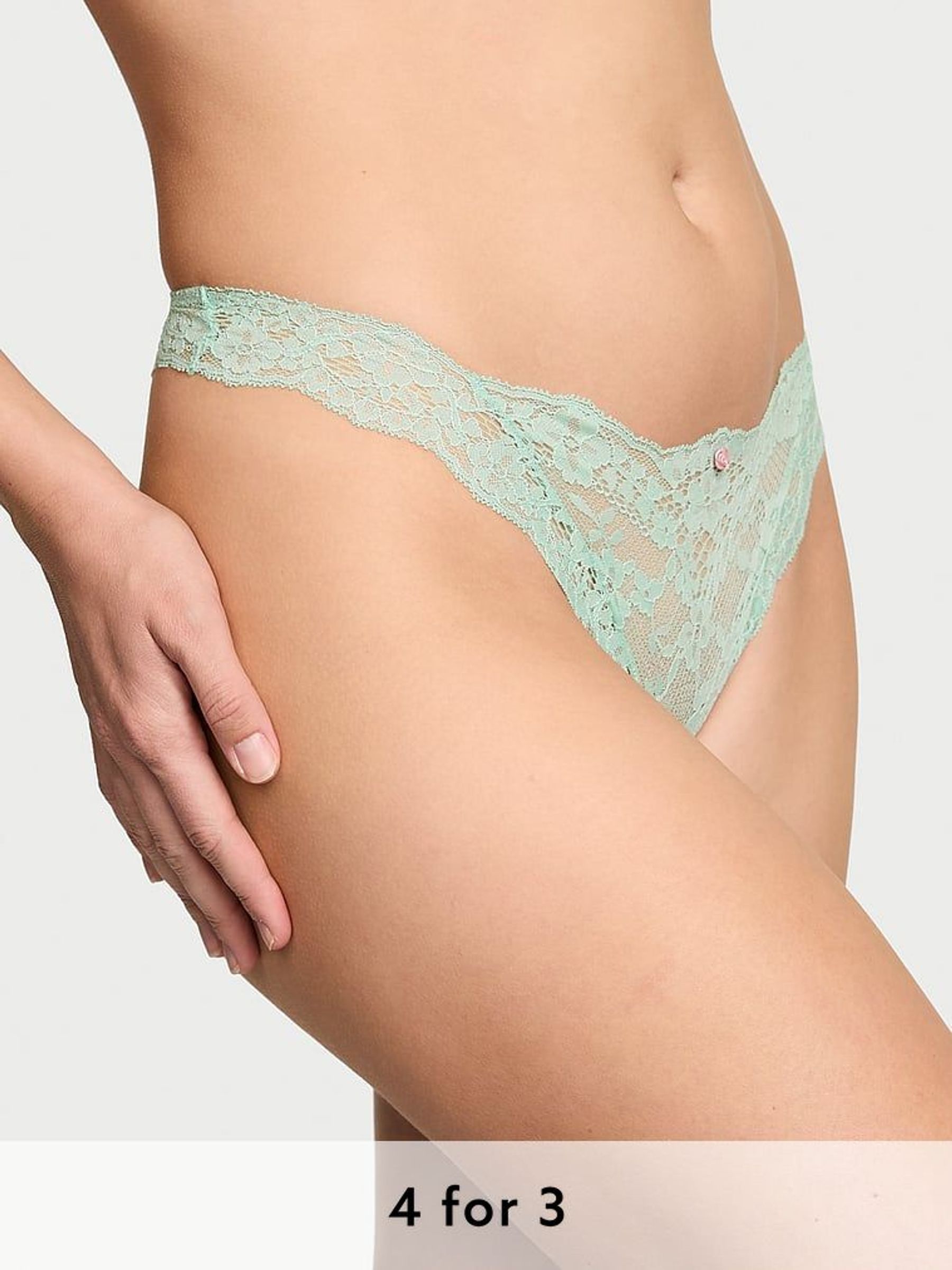 Silent Green Thong Lace Knickers (AU9520) | £14