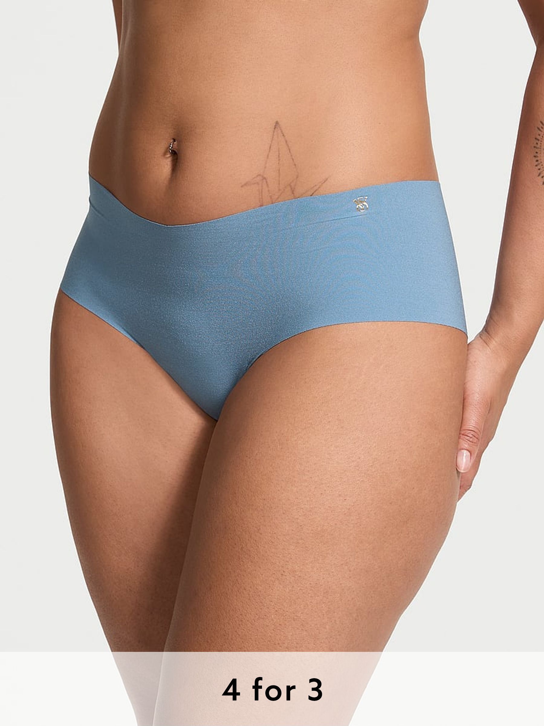 Faded Denim Blue Cheeky Knickers (AU9522) | £9