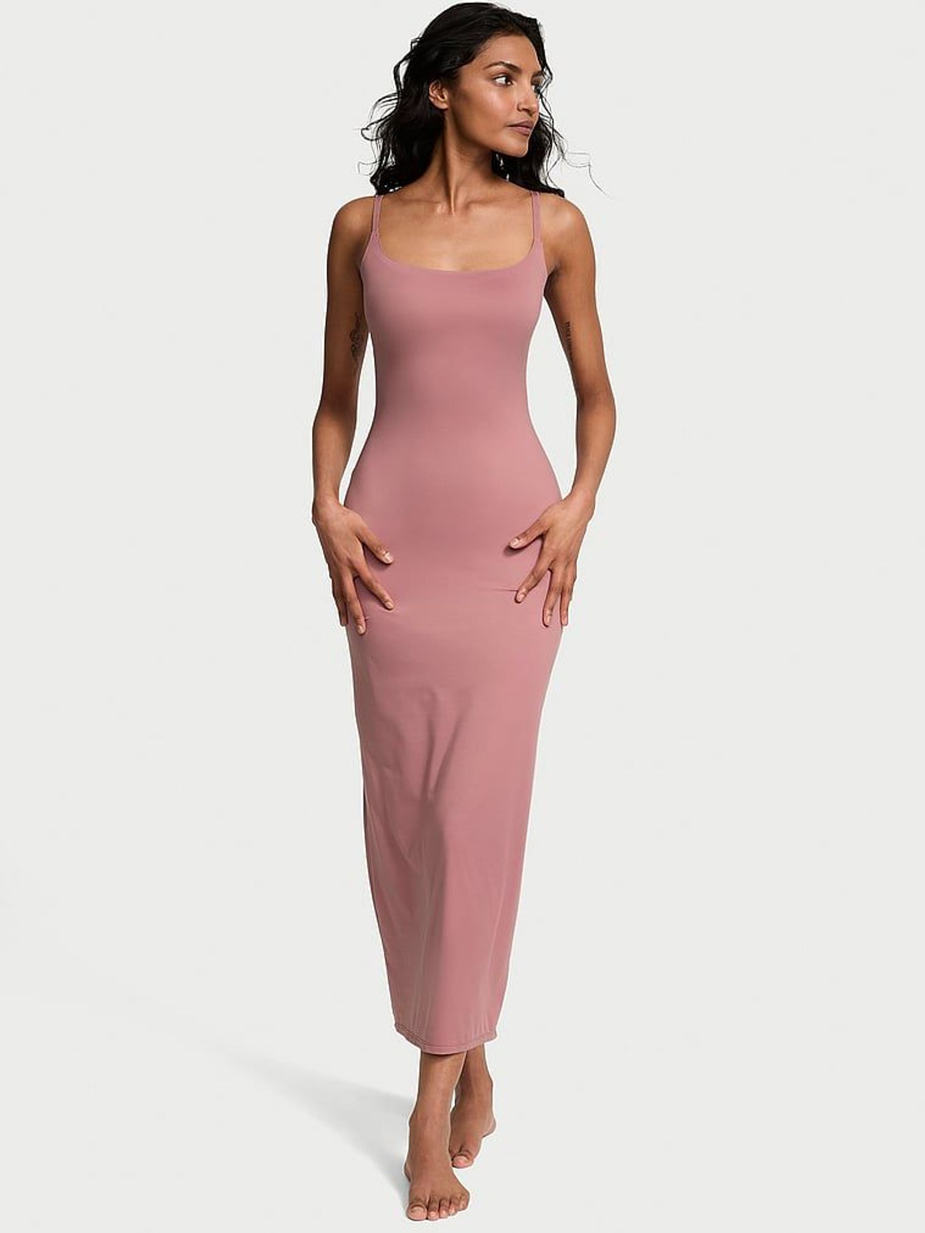 Nostalgia Rose Pink Maxi Feathersoft Essentials Slip Dress (AU9526) | £59