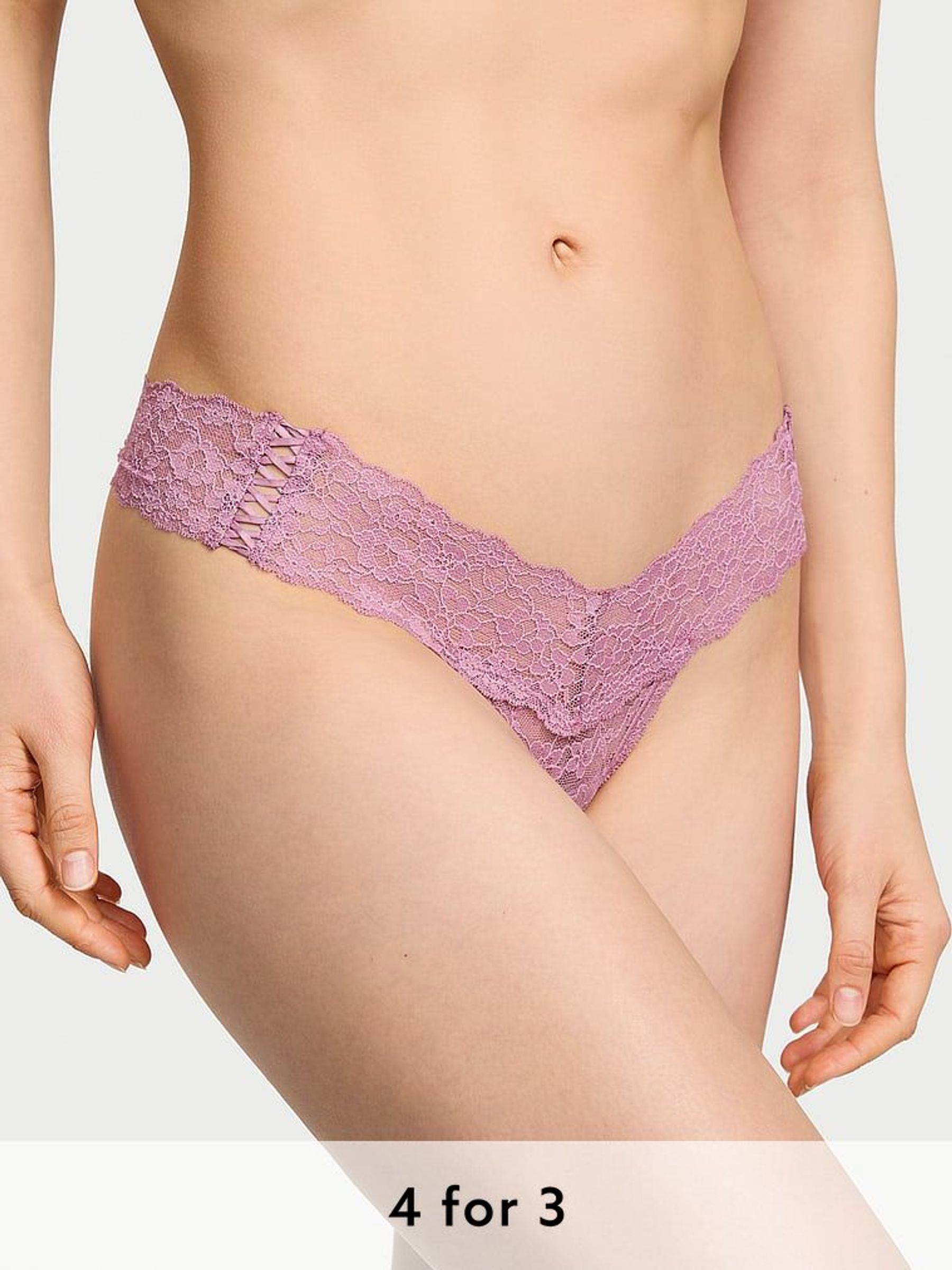 Thistle Purple Thong Knickers (AU9527) | £9
