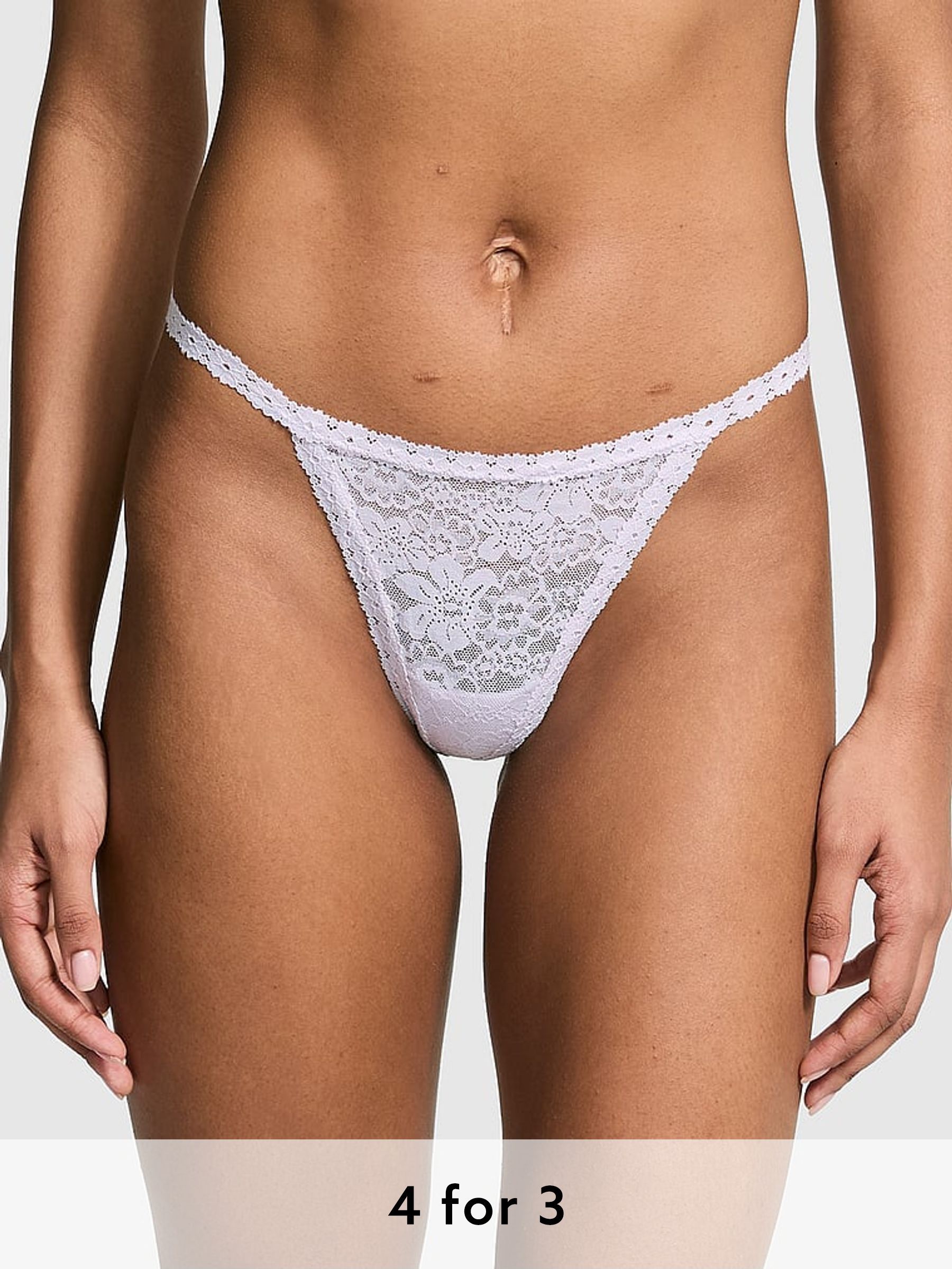 Purple Whisper G String Floral Lace Knickers (AU9533) | £9