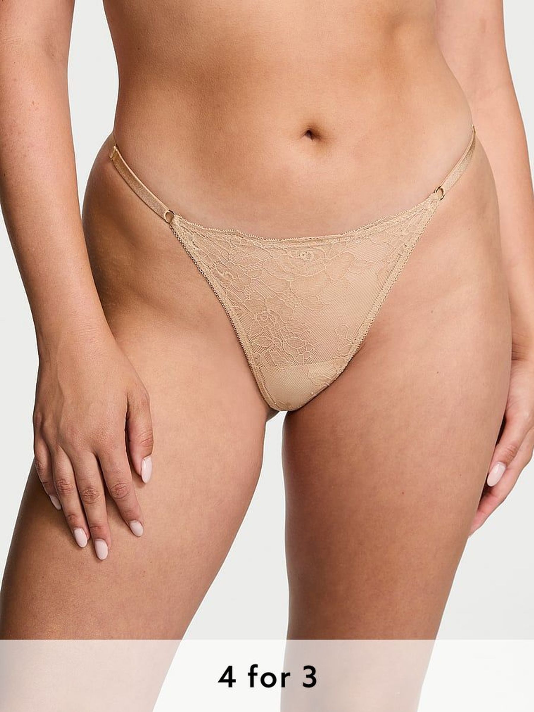 Praline Nude G String Rose Lace Knickers (AU9553) | £19