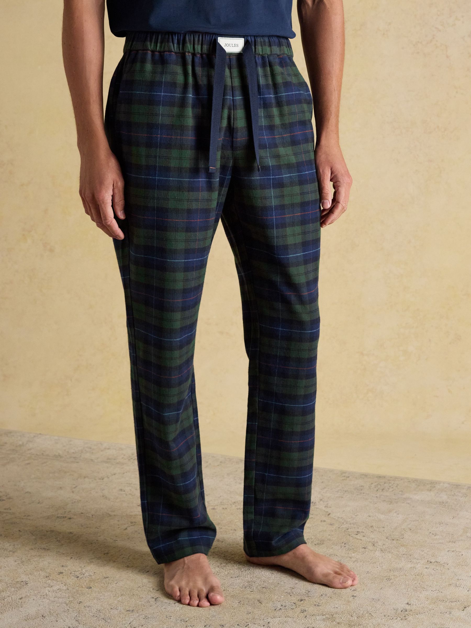 Dozer Check Green & Navy Pyjama Bottoms