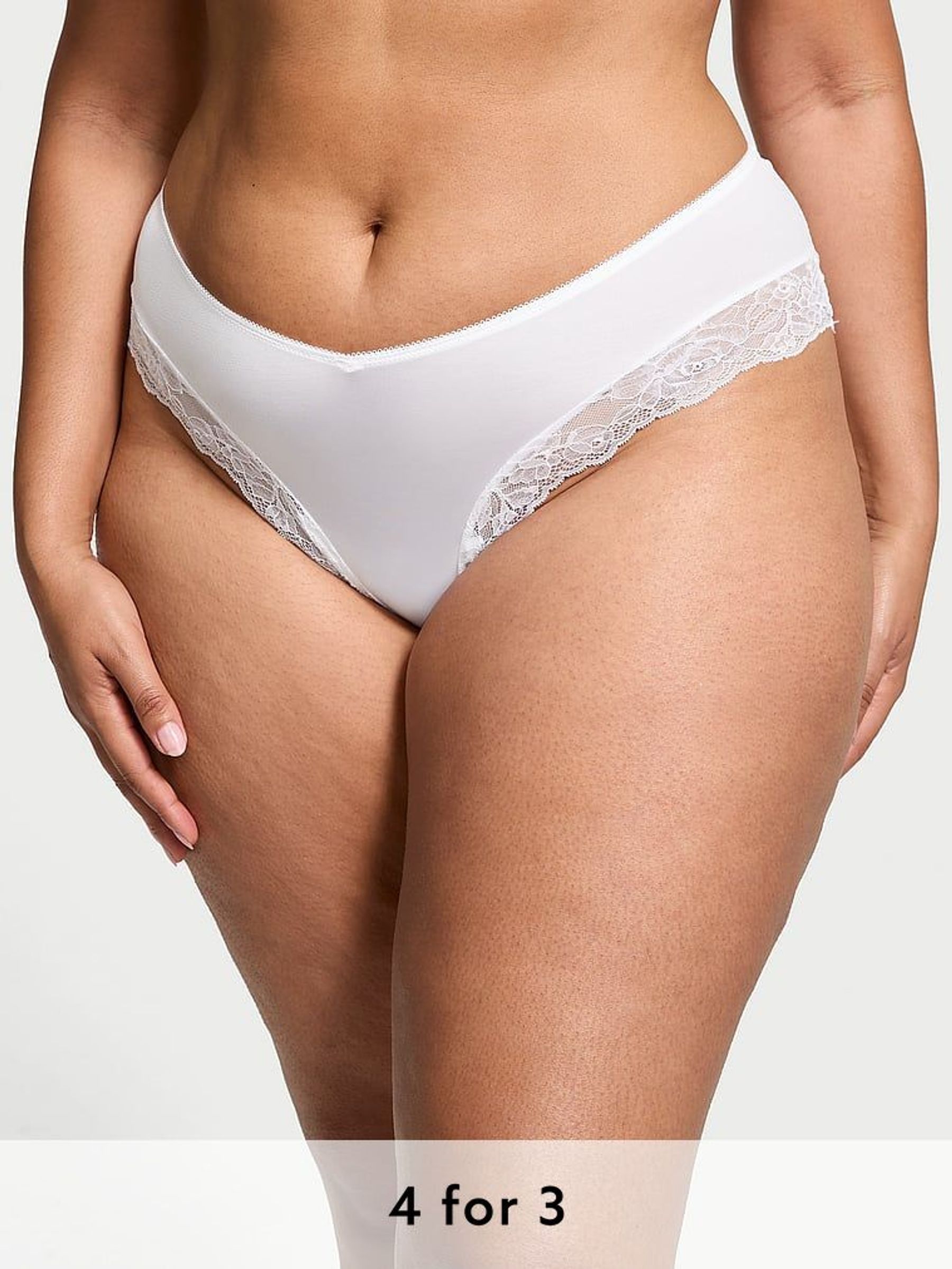 White Cheeky Rose Lace Trim Knickers (AU9728) | £14
