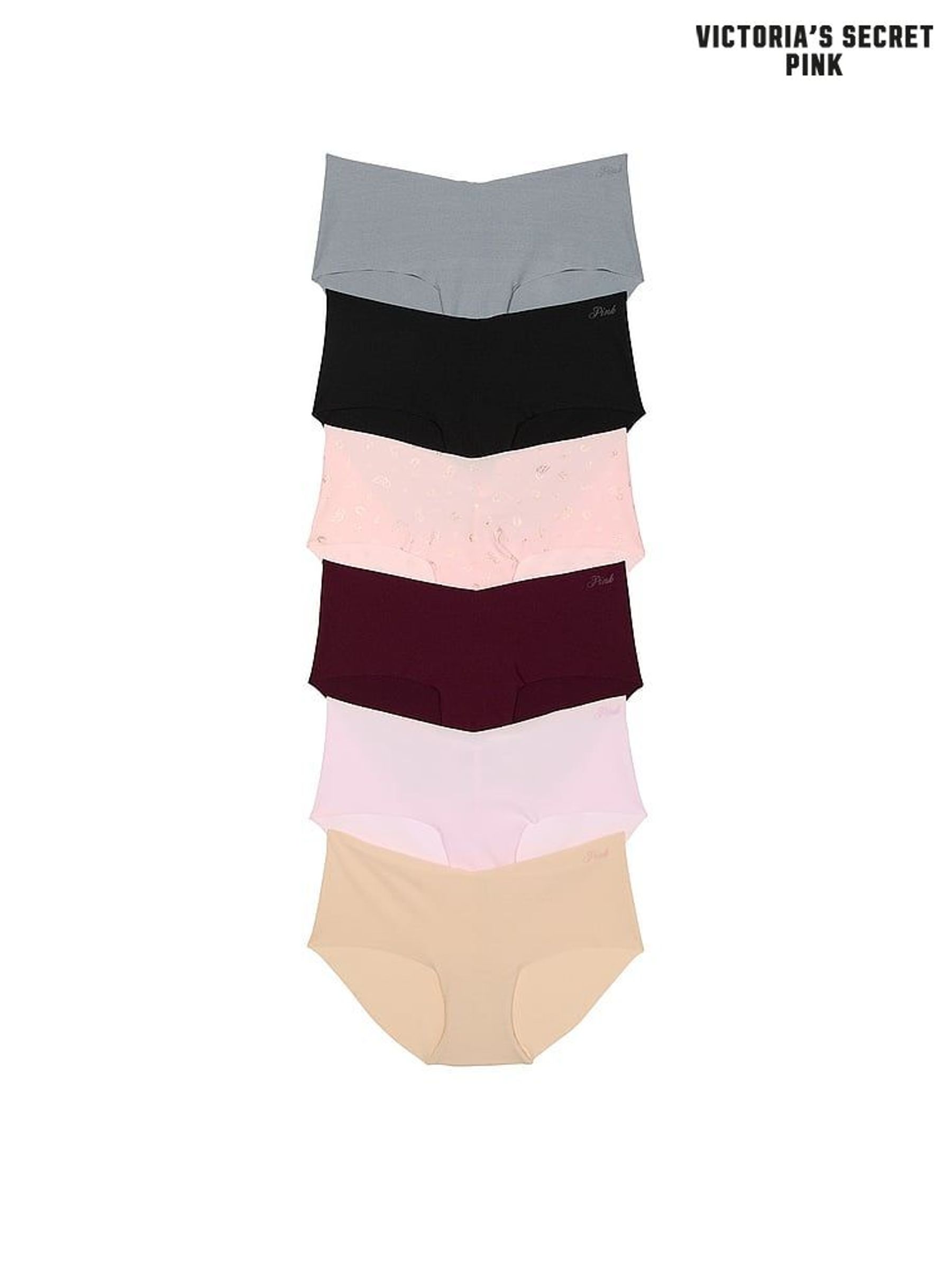 Grey/Black/Purple/Pink/Marzipan Hipster 5 Pack Knickers (AU9746) | £27
