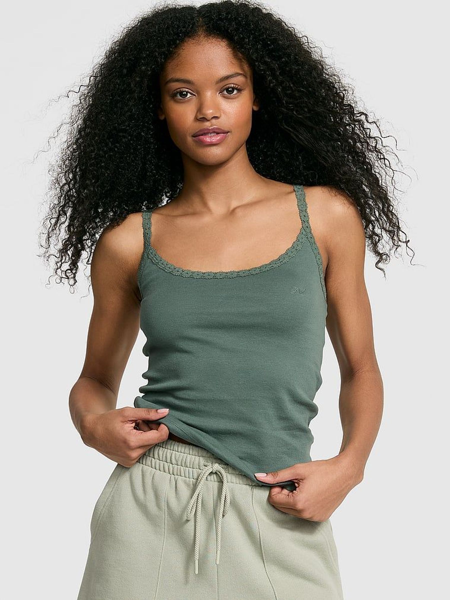 Faded Sage Green Pyjama Cami Top (AU9748) | £25