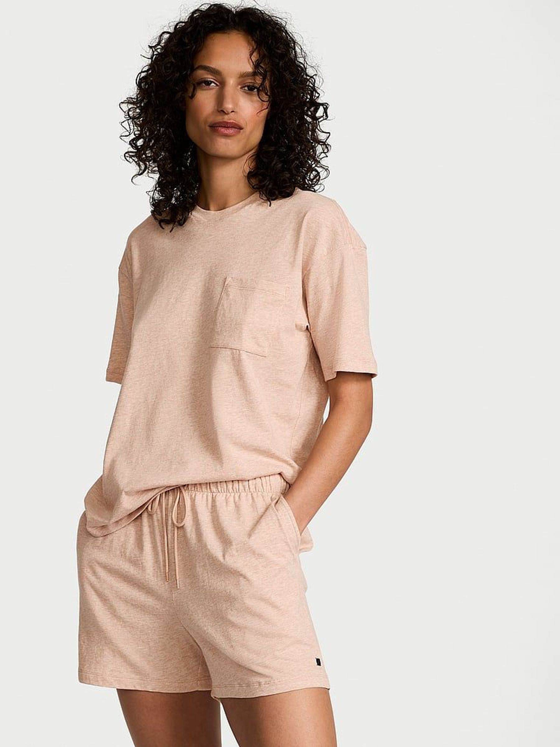 Heather Pretty Blush Pink Short Cotton Pyjama Set (AU9764) | £45