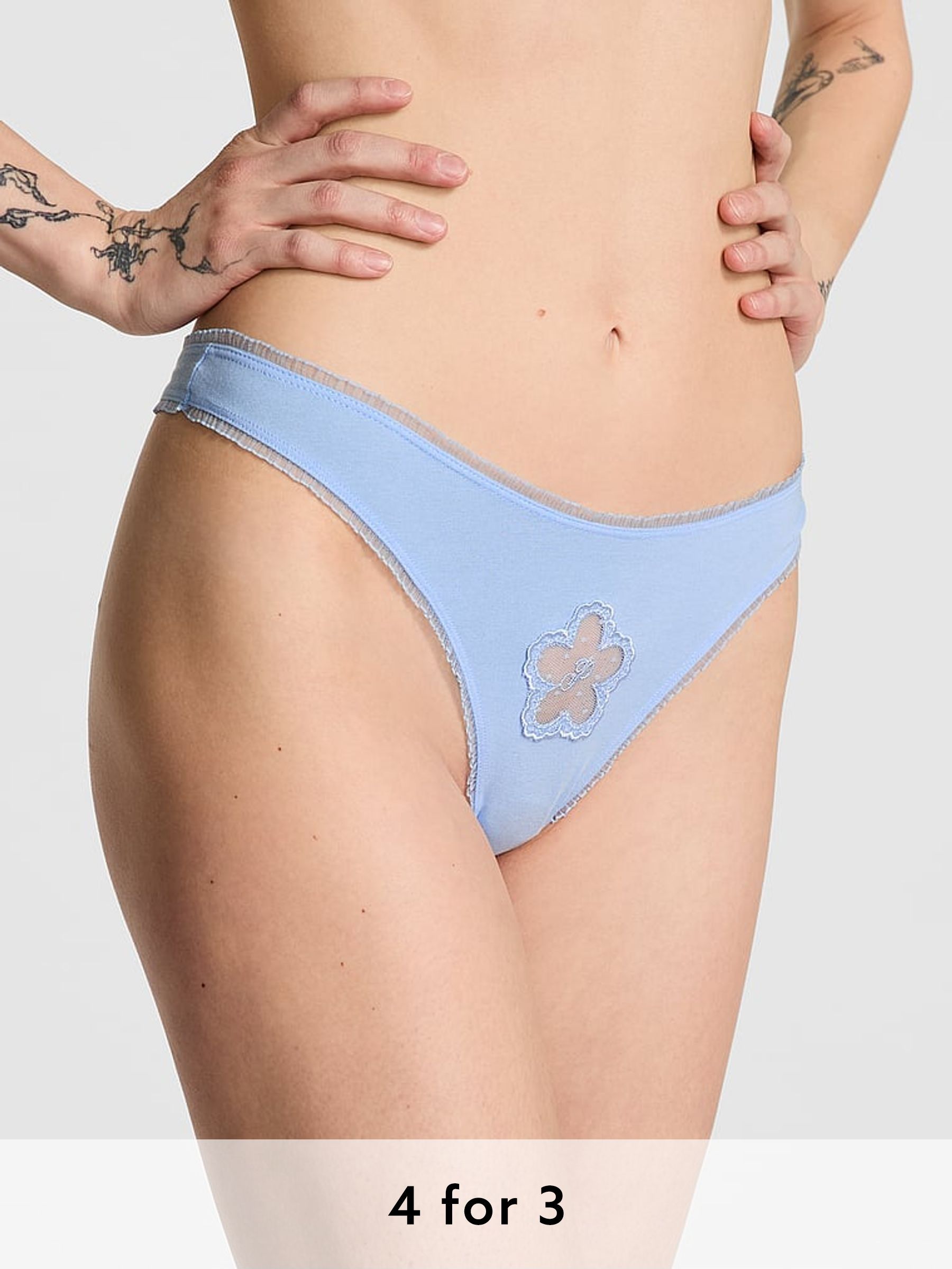Blue Dancer Thong Cotton Knickers (AU9768) | £9