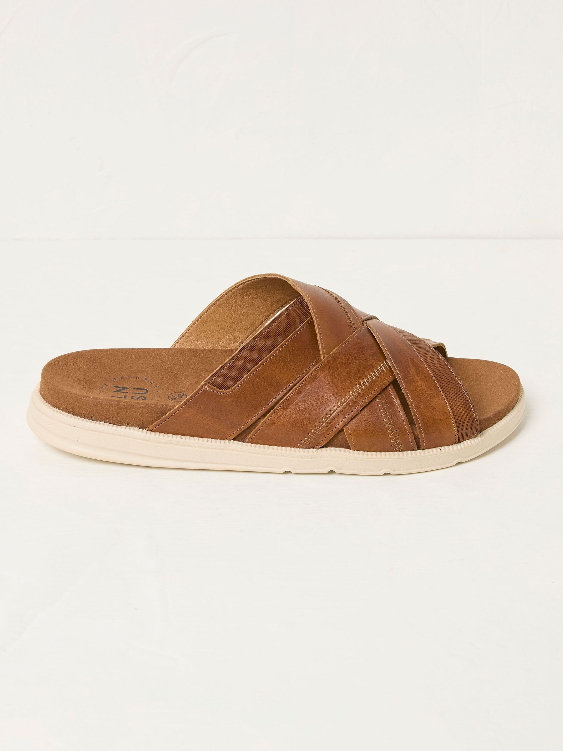 Hinton Tan Brown Sliders (AU9856) | £55