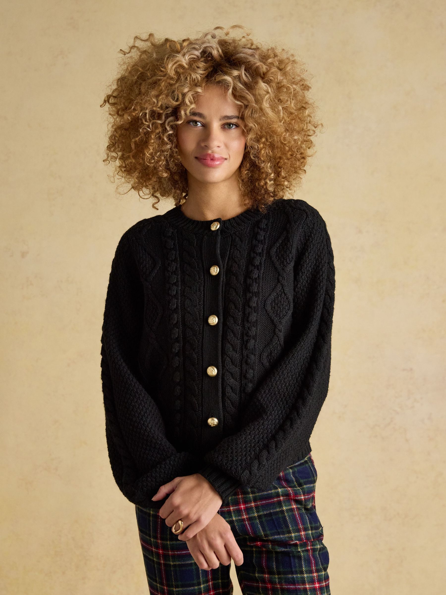 Rafferty Black Cable Knit Cardigan