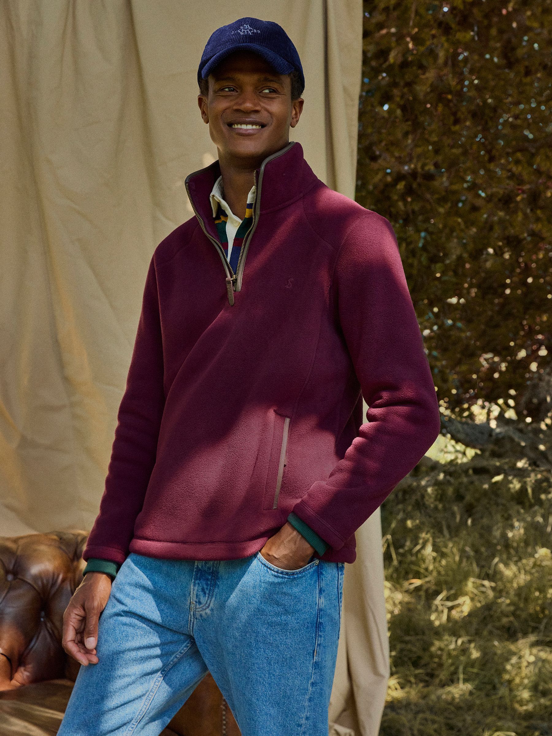 Heritage Fleece Burgundy Quarter Zip (AV1699) | £85