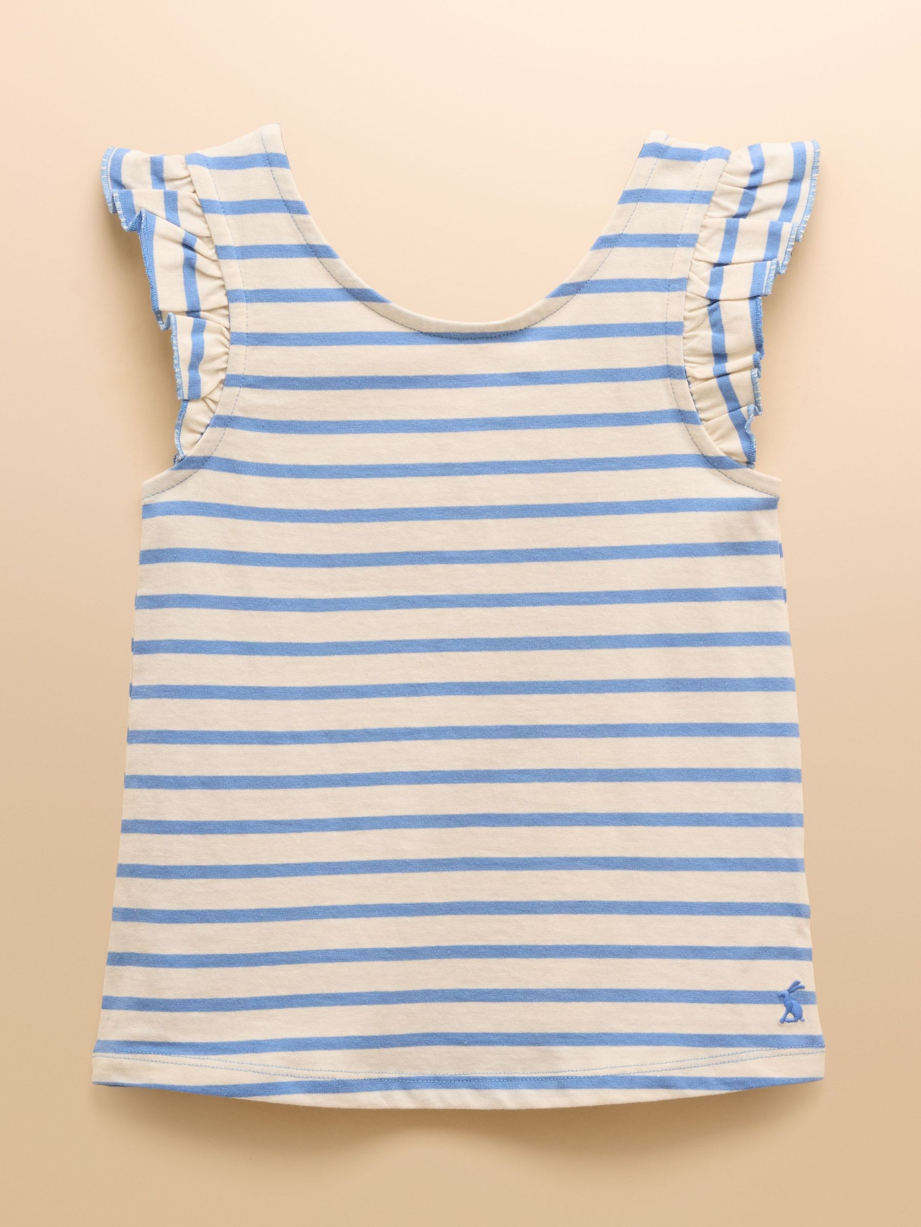 Butterfly Blue & White Frill Sleeve Vest (AV1766) | £11 - £15