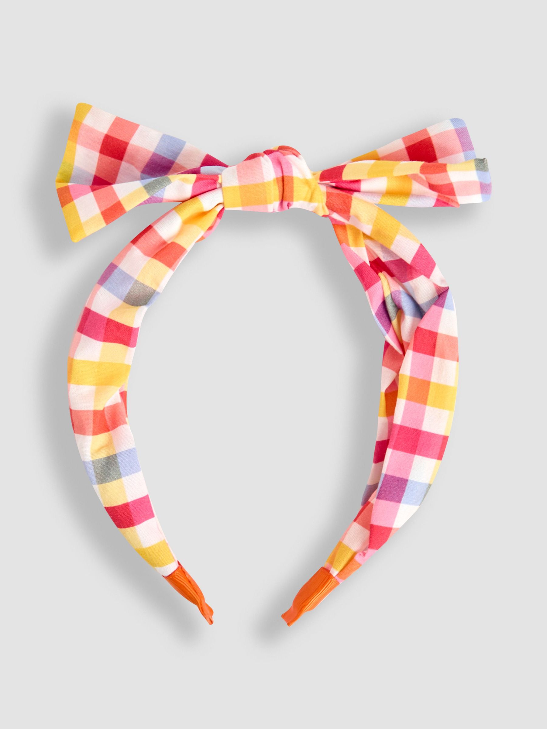 Coral Gingham Bow Hairband (AV1773) | £7