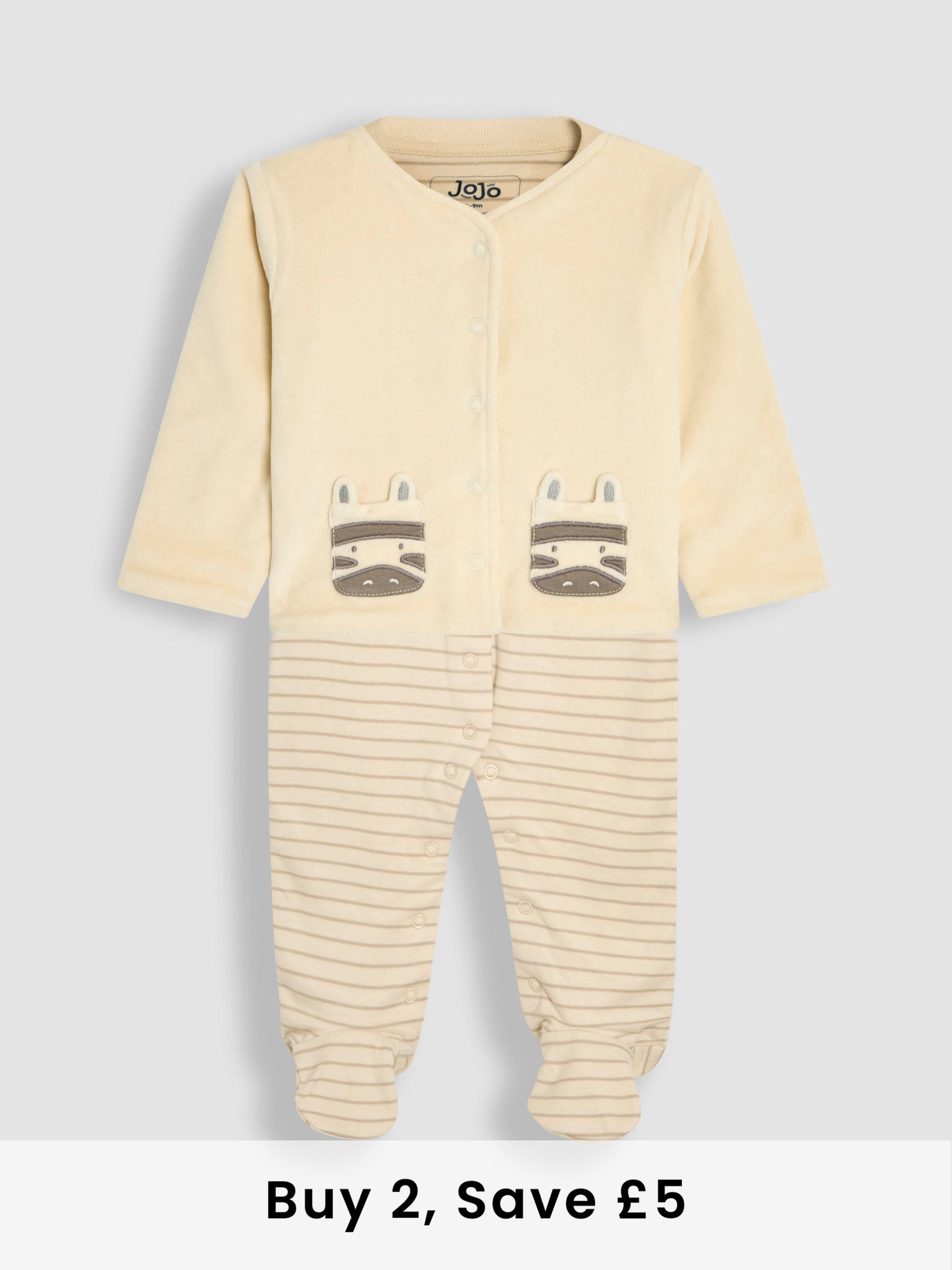 Stripe Footed Sleepsuit and Velour Jackets Set 2 Piece (AV1781) | £28