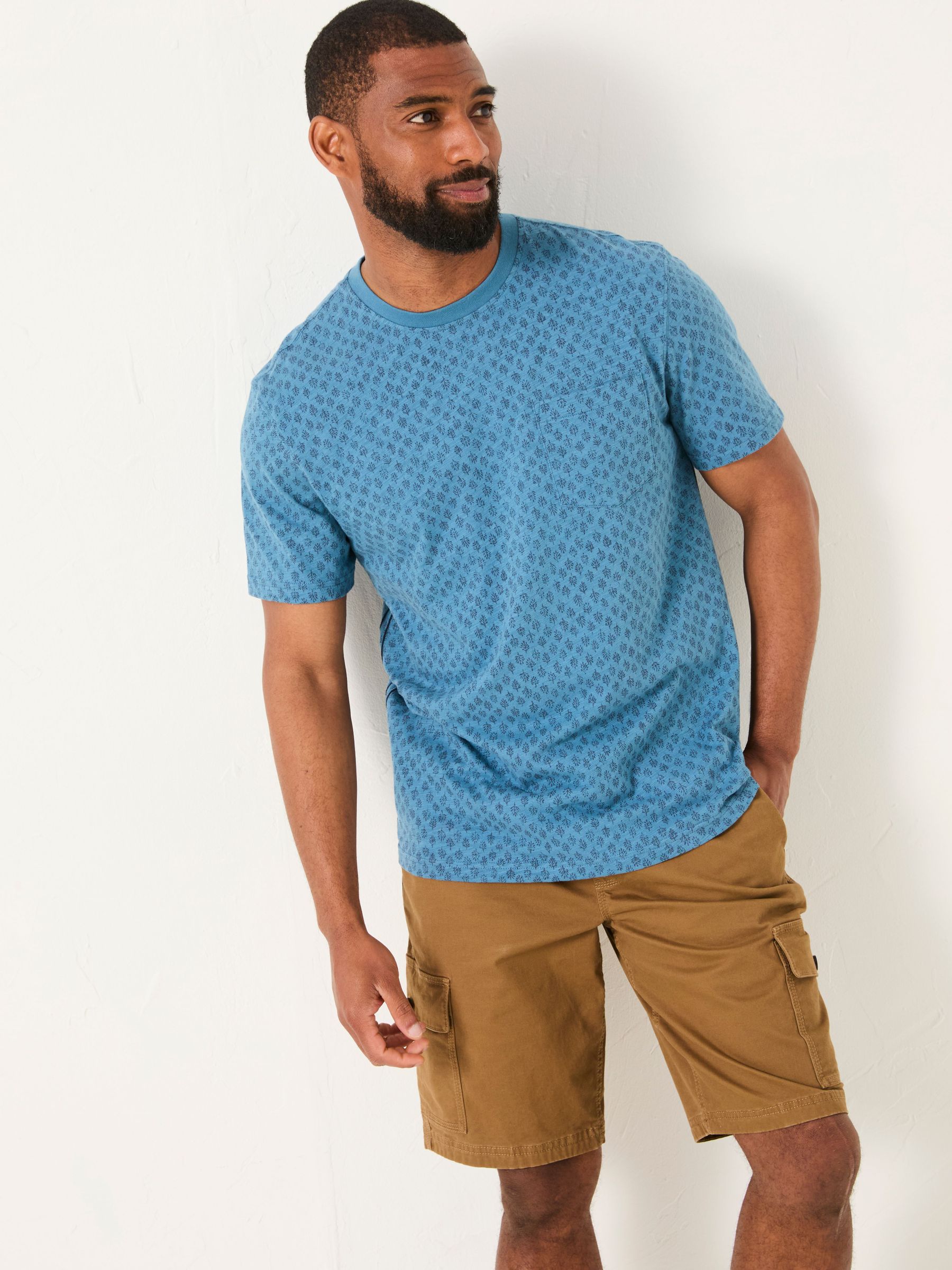 Hayle Navy Hayle Block Printed Tshirt (AV2524) | £28