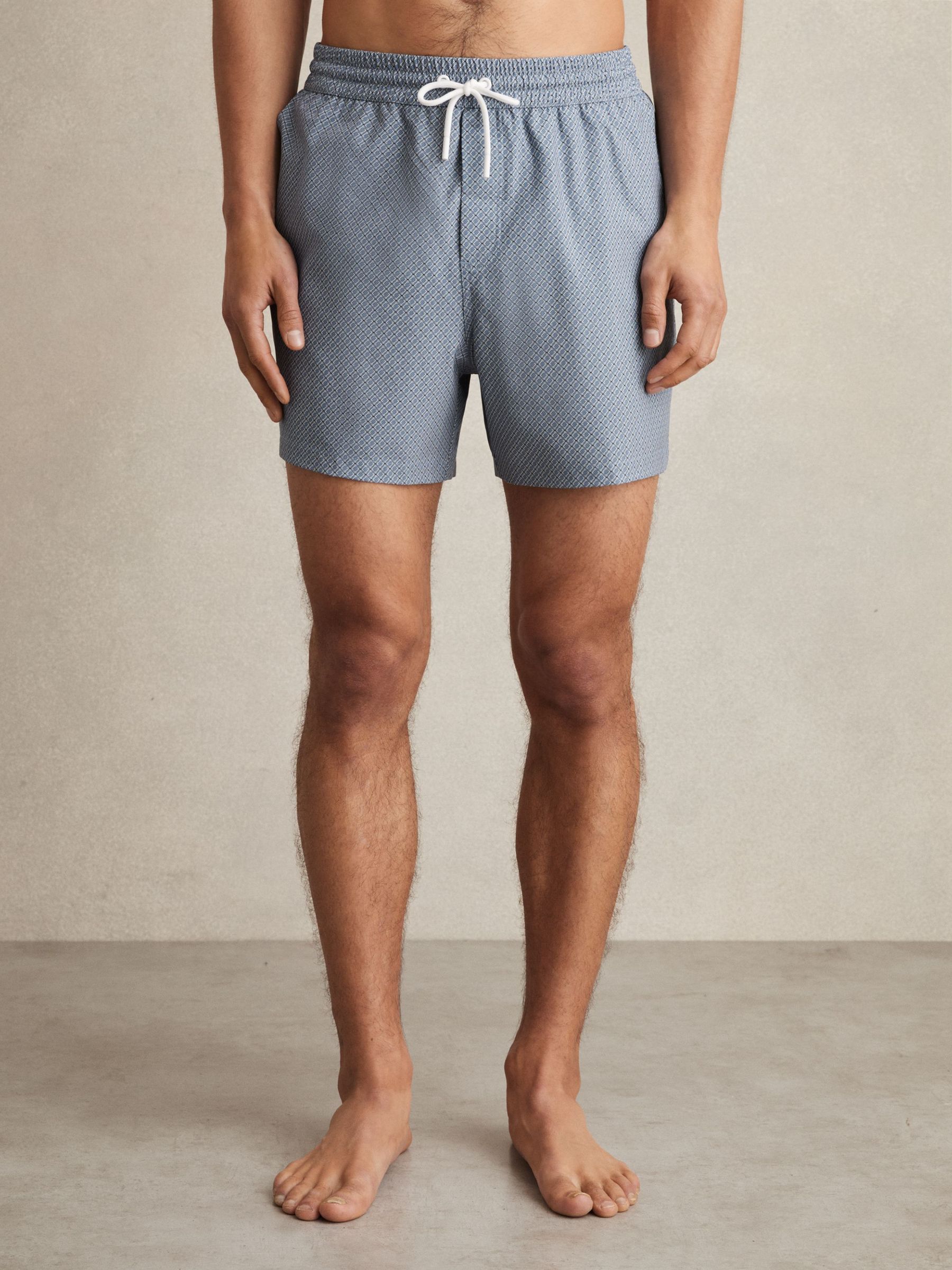 Drawstring Geometric Print Swim Shorts in Airforce Blue (AV2787) | £68