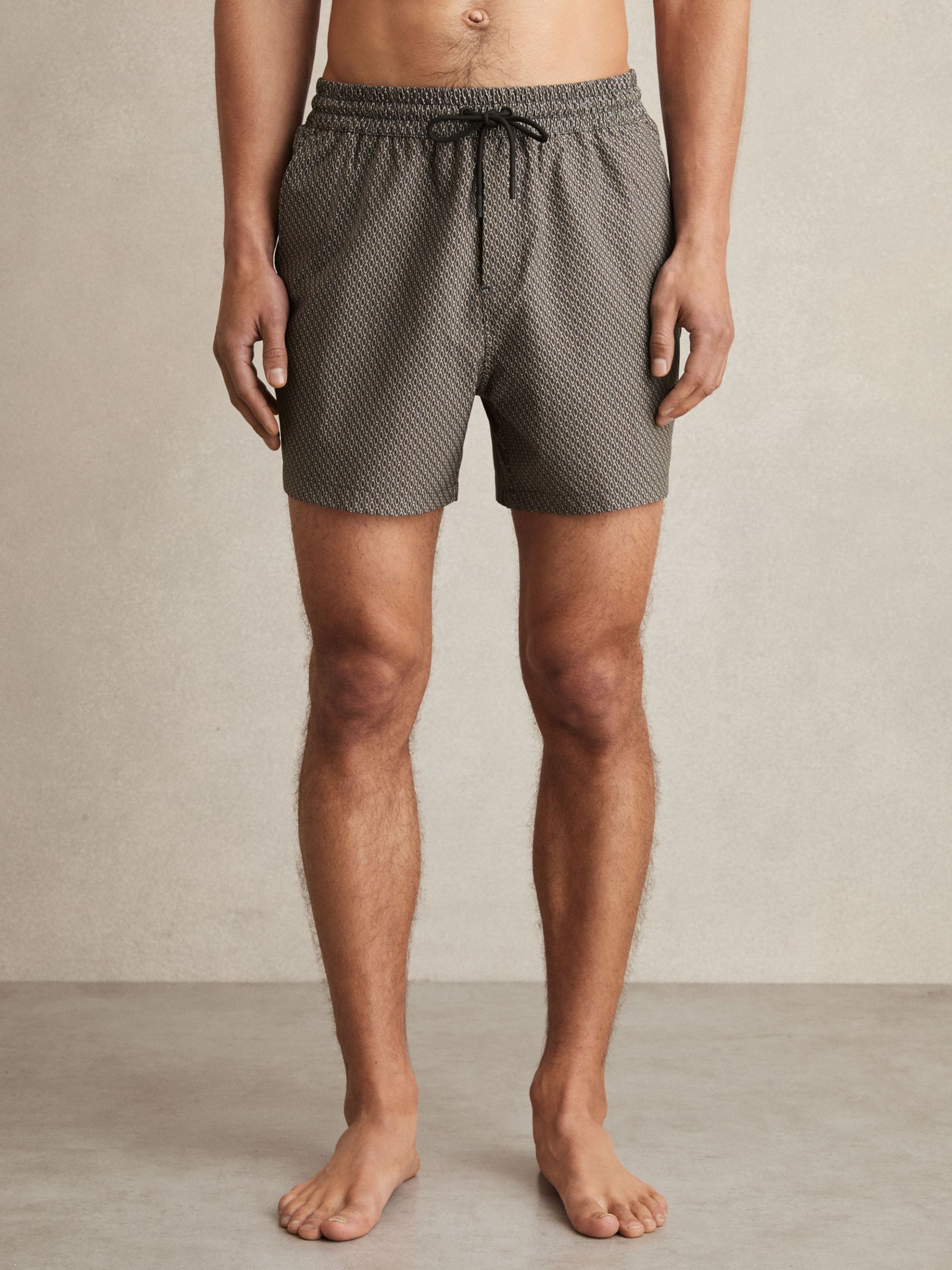 Drawstring Geometric Print Swim Shorts in Dark Navy (AV2798) | £68