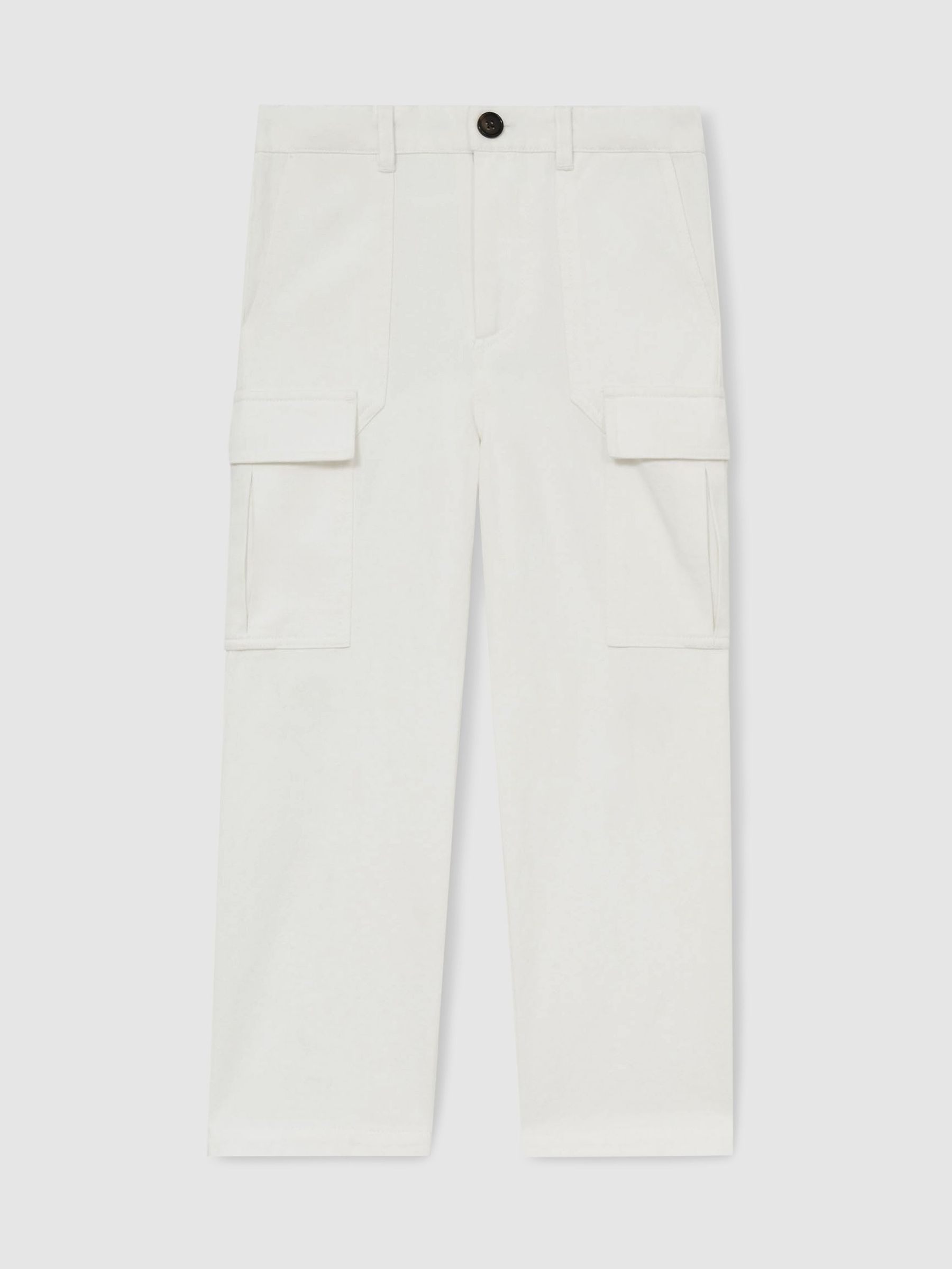 13-14 yrs 100% Cotton Straight Leg Cargo Trousers in Stone (AV3000) | £35
