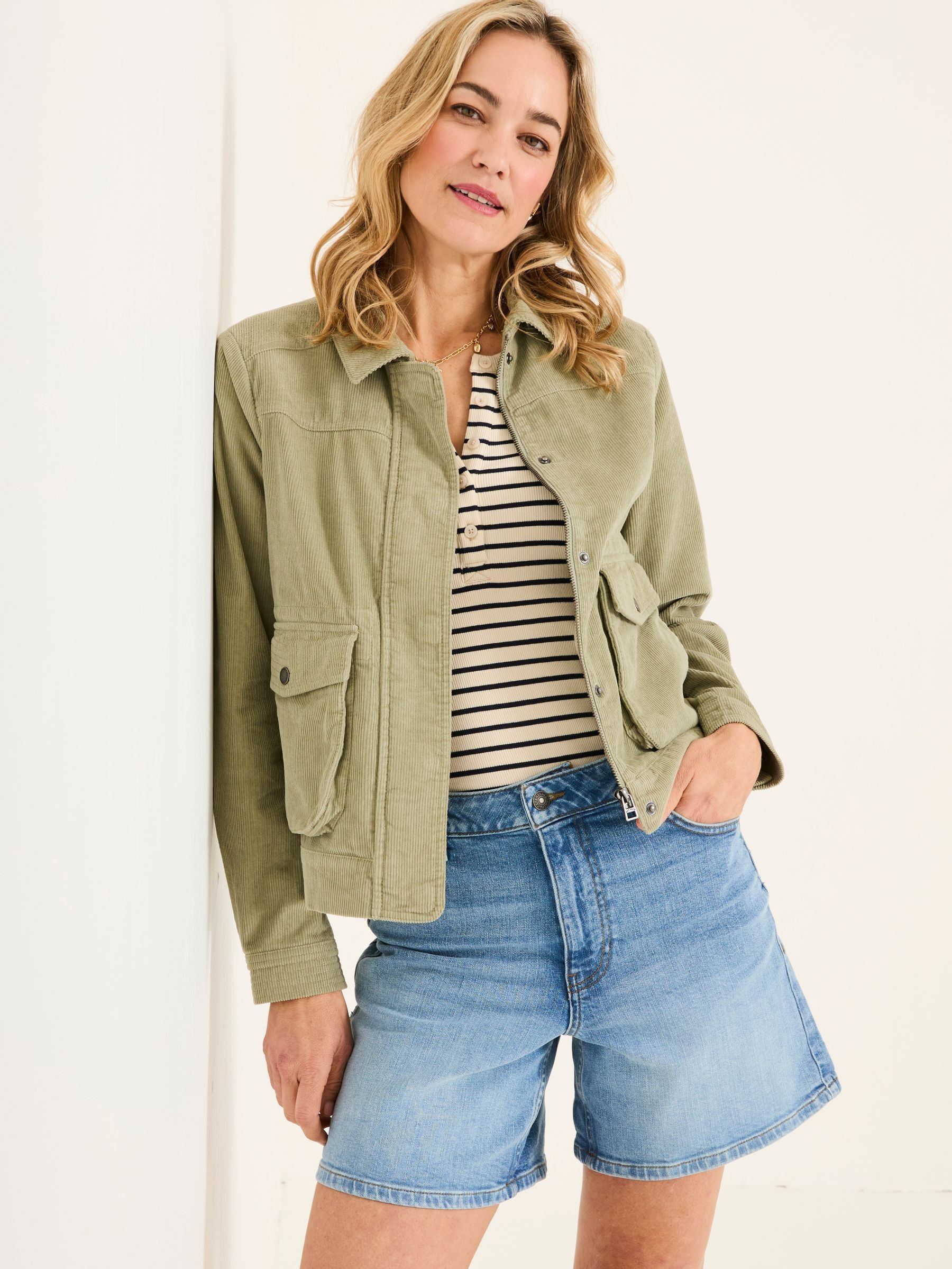 Sienna Dusky Green Cord Jacket (AV4235) | £69