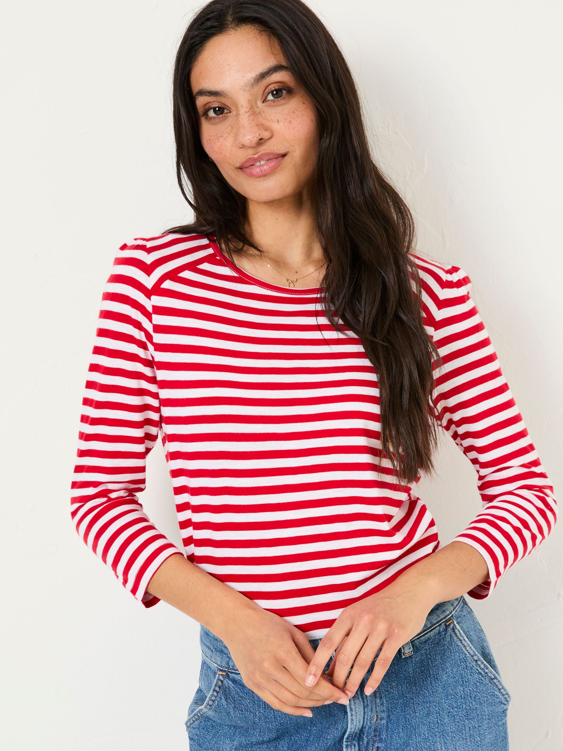 Ria Red Stripe 100% Cotton Top (AV6262) | £29.50