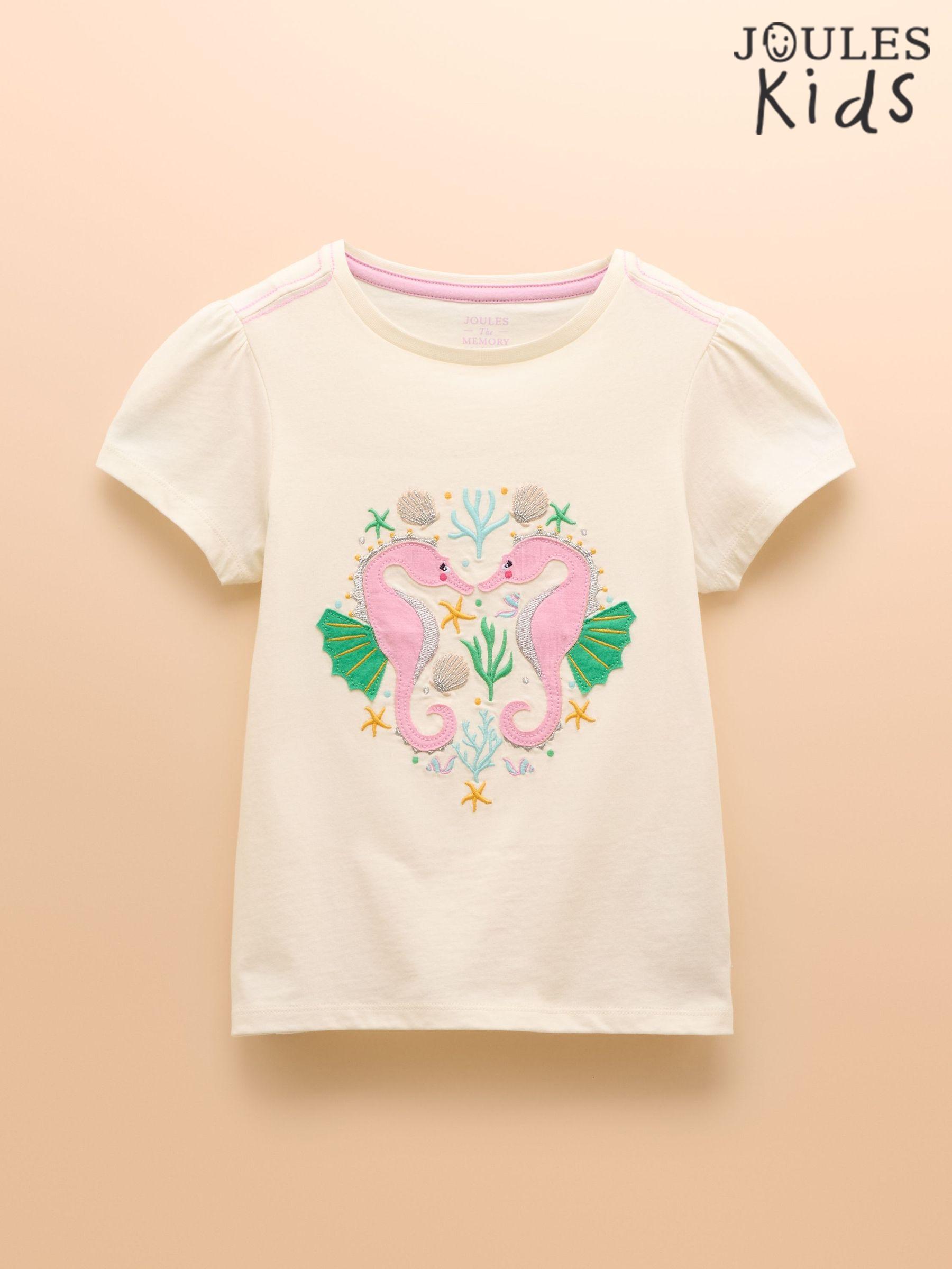 Astra Cream Applique Cotton T-Shirt (AV7405) | £16 - £18