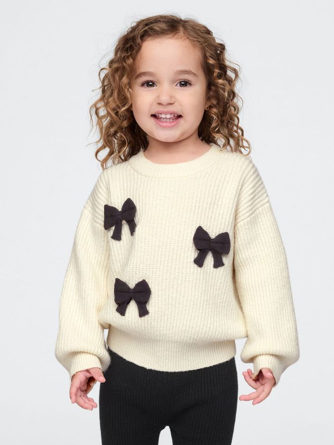 White CashSoft Bow Jumper (6mths-5yrs) (AV8418) | £15