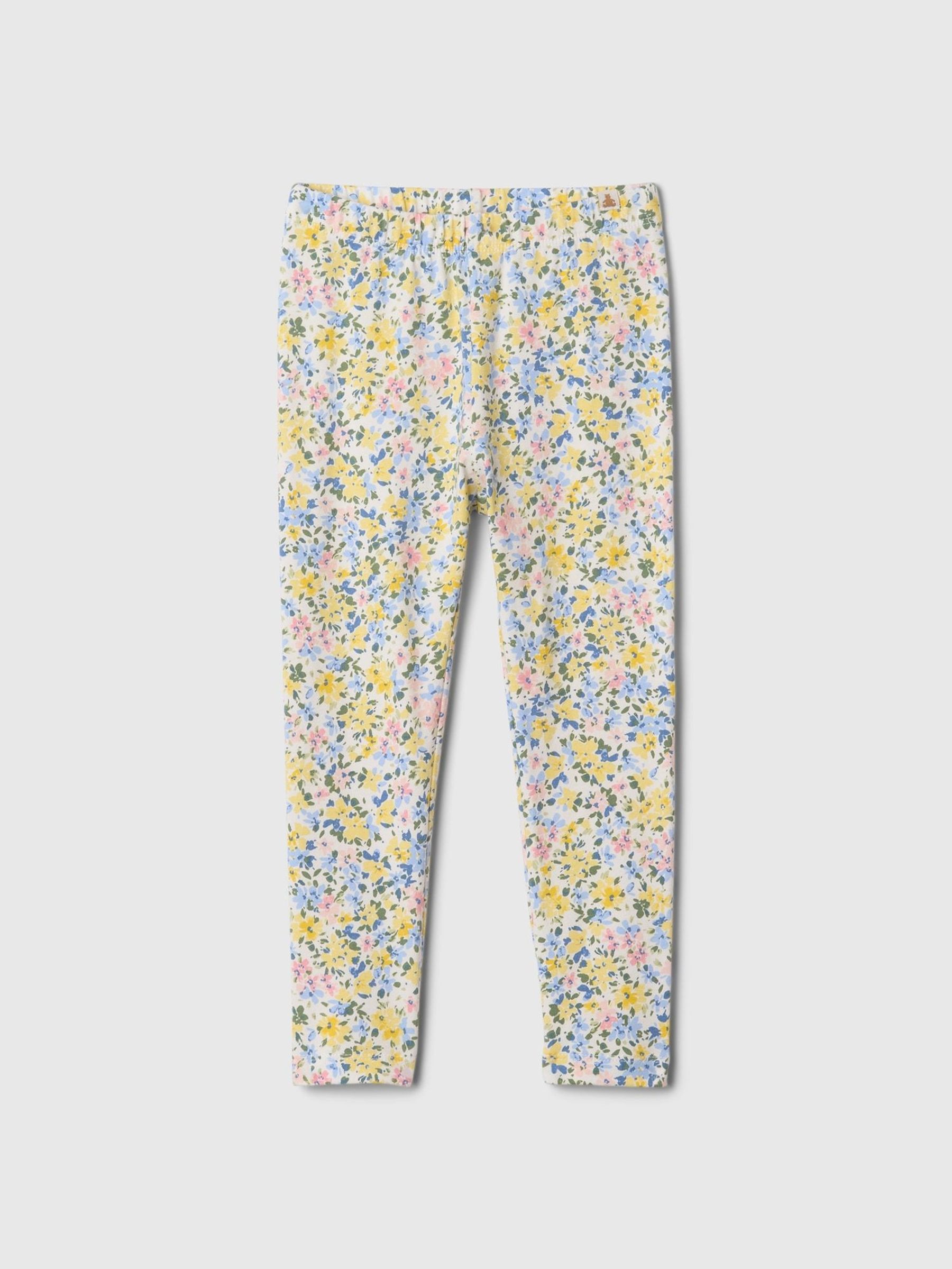Yellow Floral Print Leggings (6mths-5yrs) (AV8419) | £7