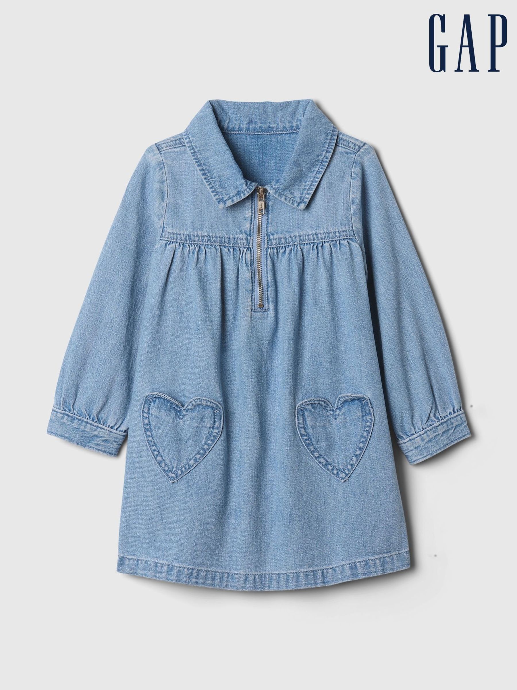 Blue Denim Heart Dress (6mths-5yrs) (AV8436) | £30