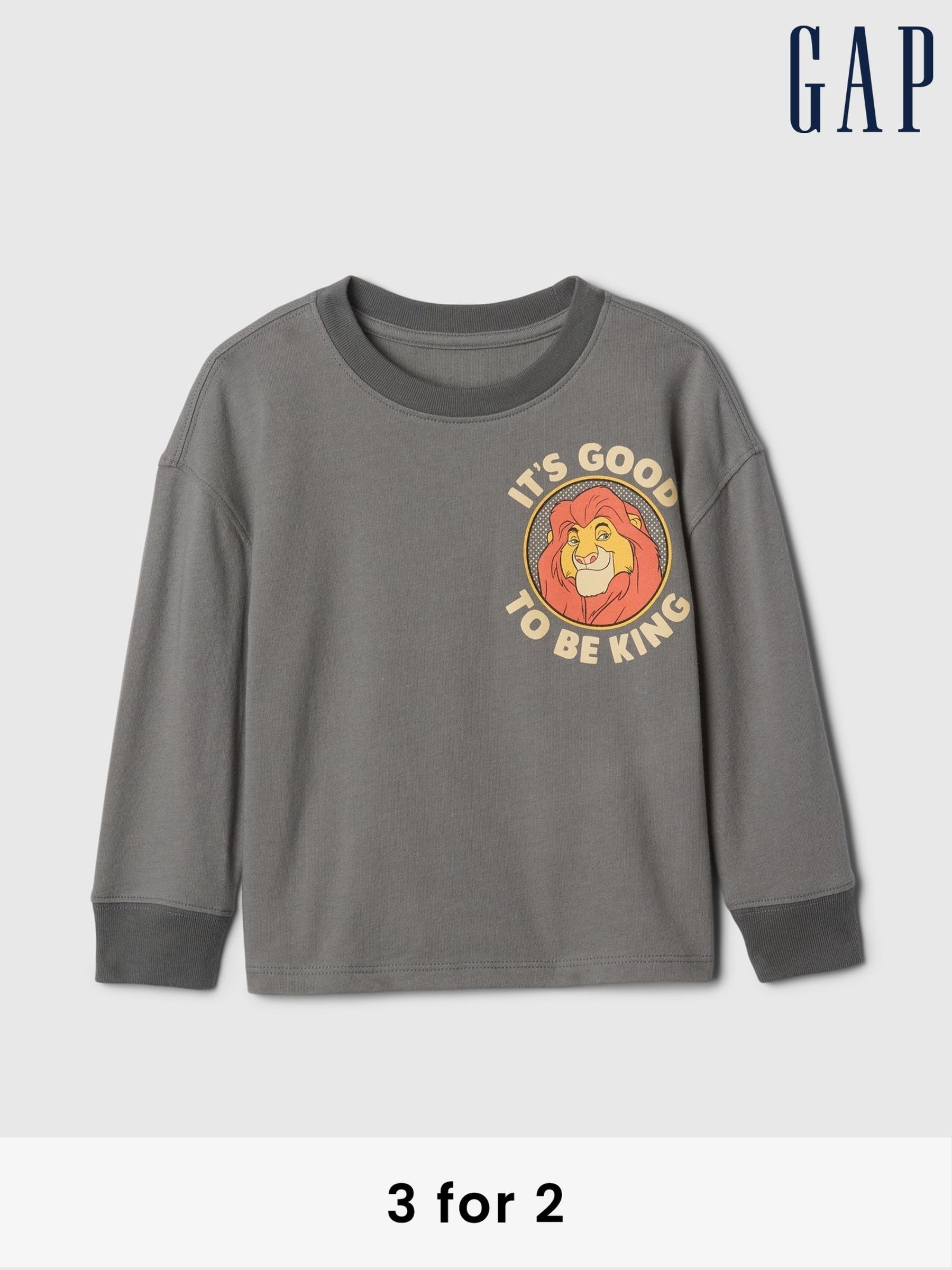 Grey Musafa Disney Lion King Graphic Long Sleeve T-Shirt (6mths-5yrs) (AV8486) | £20