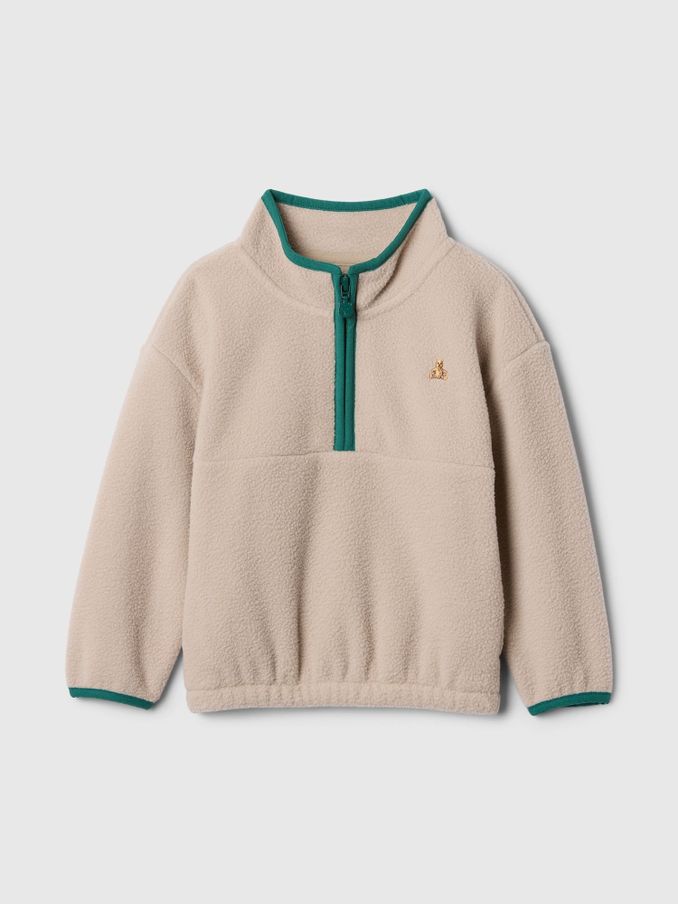 Beige Sherpa Half-Zip Fleece (6mths-5yrs) (AV8496) | £17
