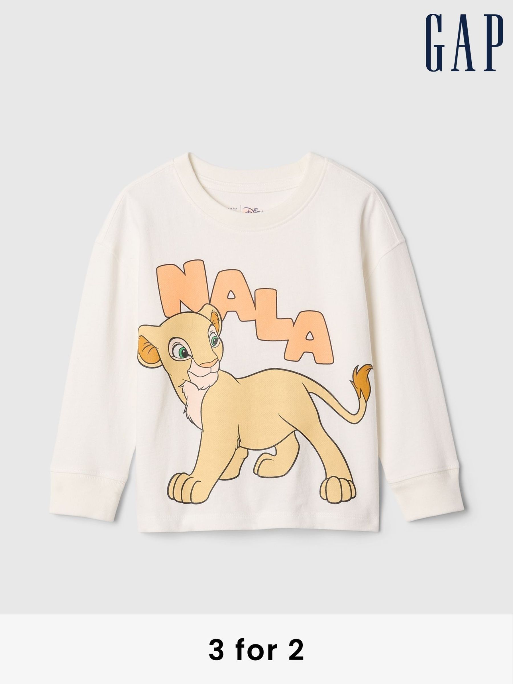 White Nala Disney Lion King Graphic Long Sleeve T-Shirt (6mths-5yrs) (AV8497) | £20