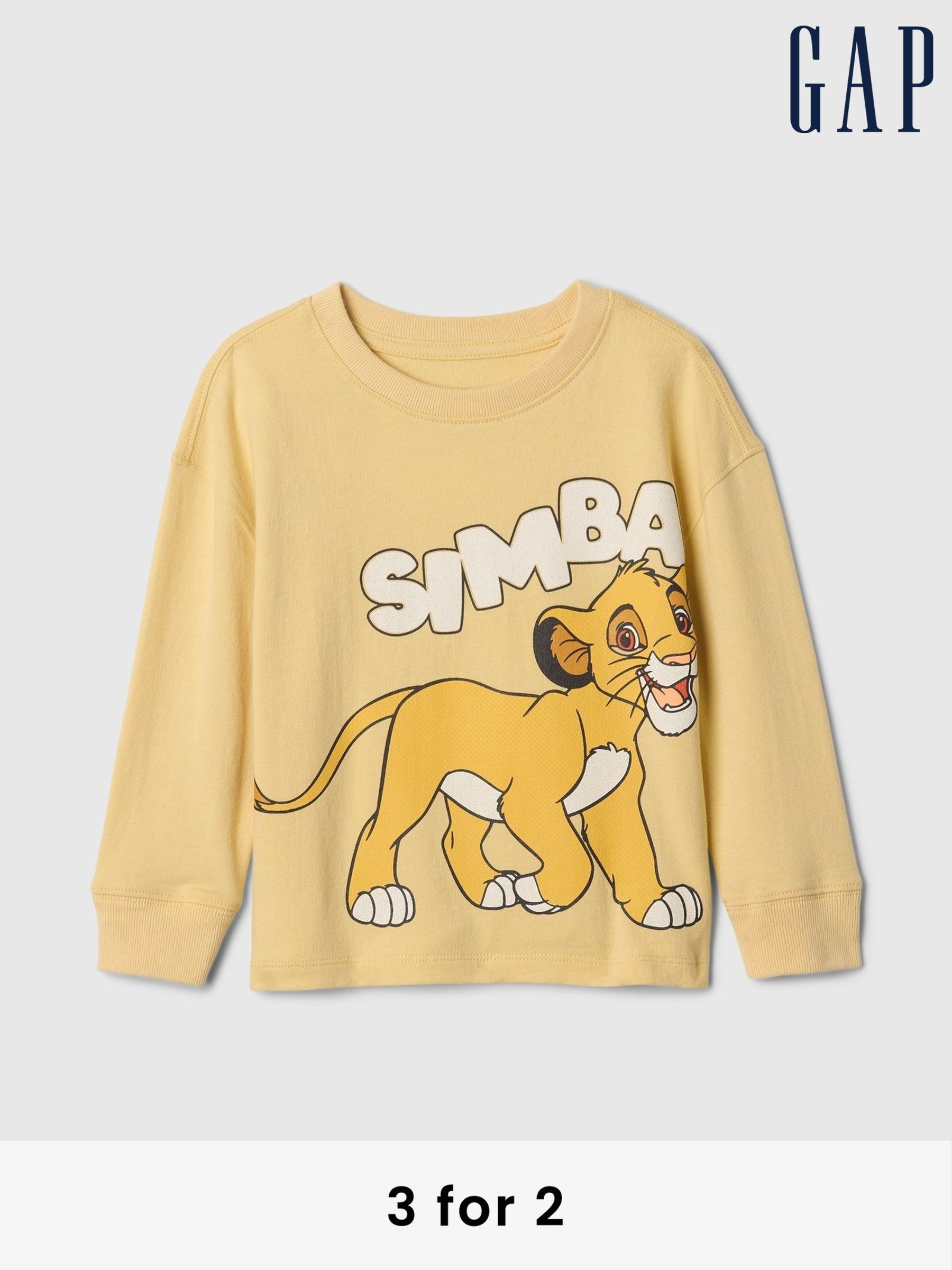 Yellow Simba Disney Lion King Graphic Long Sleeve T-Shirt (6mths-5yrs) (AV8506) | £20
