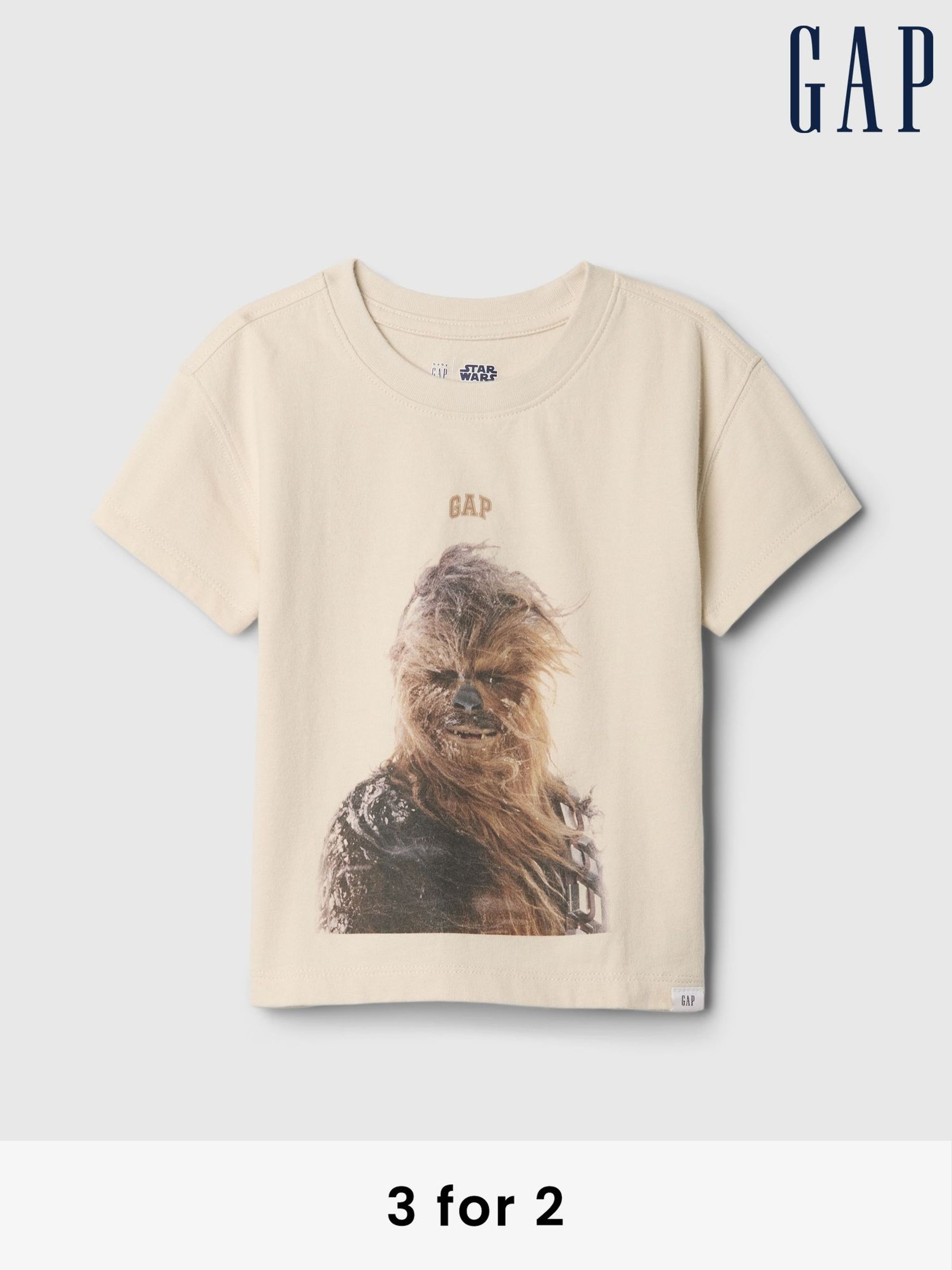 Beige Chewbacca Star Wars Graphic T-Shirt (6mths-5yrs) (AV8547) | £30