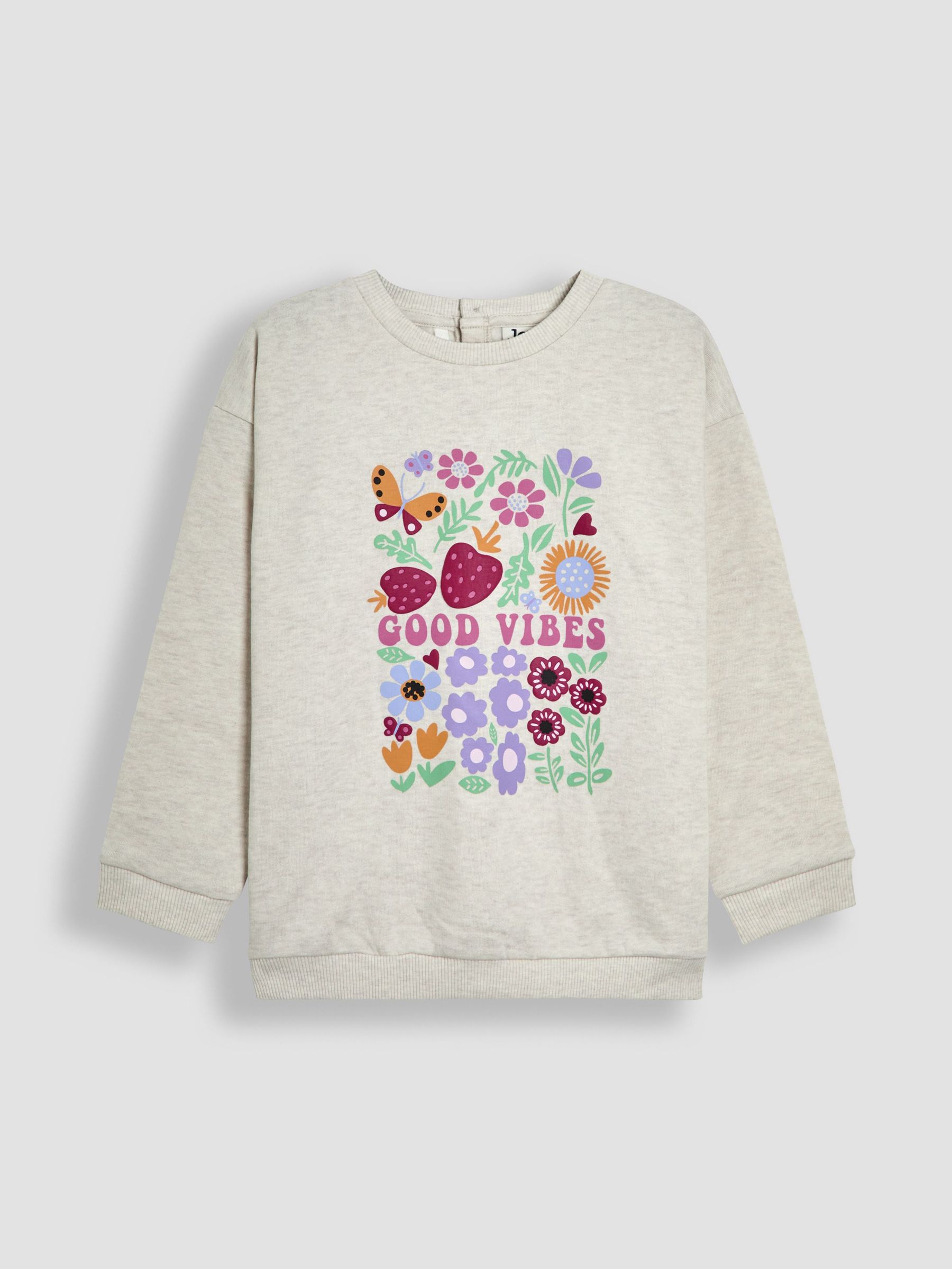 Grey Good Vibes Graphic Sweatshirt (AW0088) | £25 - £26
