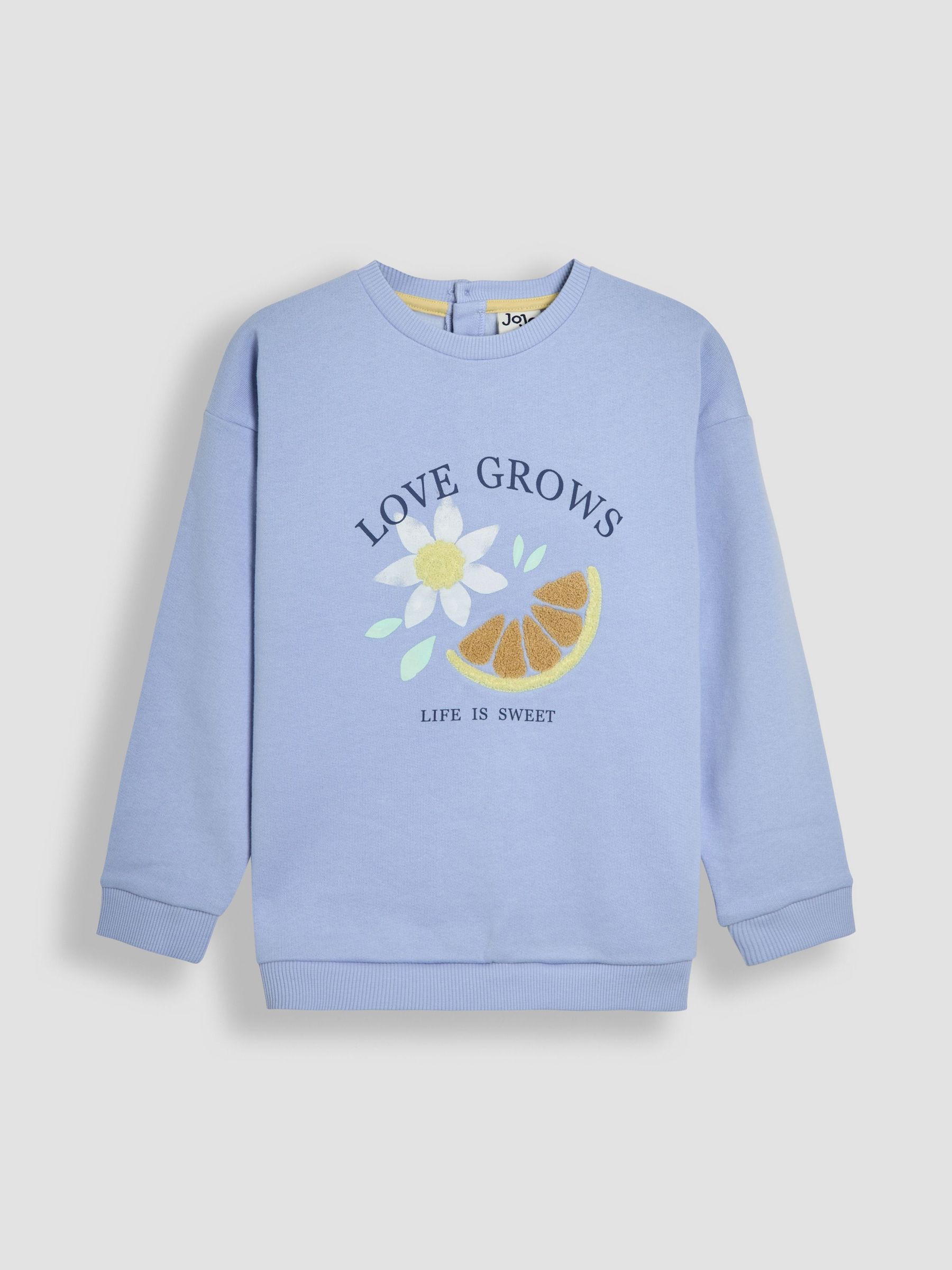 Cornflower Floral Appliqué Crew Neck Sweatshirt (AW0097) | £26 - £27