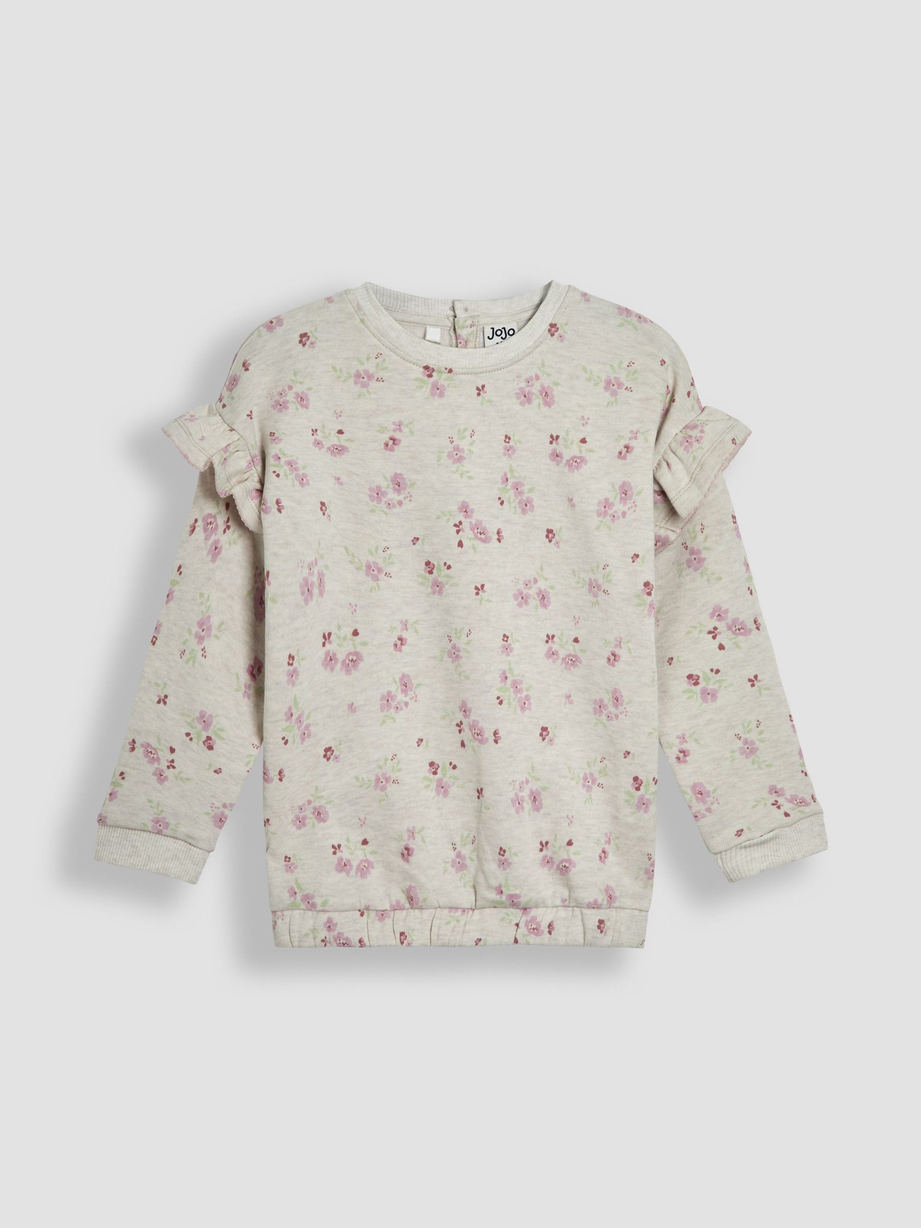Neutral Floral Frill Shoulder Sweatshirt (AW0137) | £25 - £26
