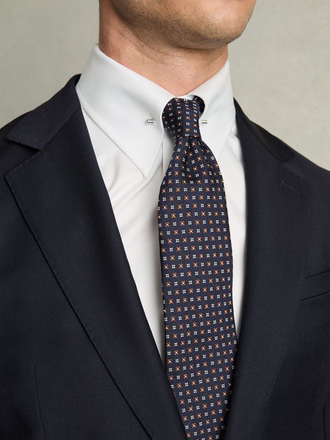 Regular-Fit Cotton Pin-Collar Shirt in White (AW1265) | £88