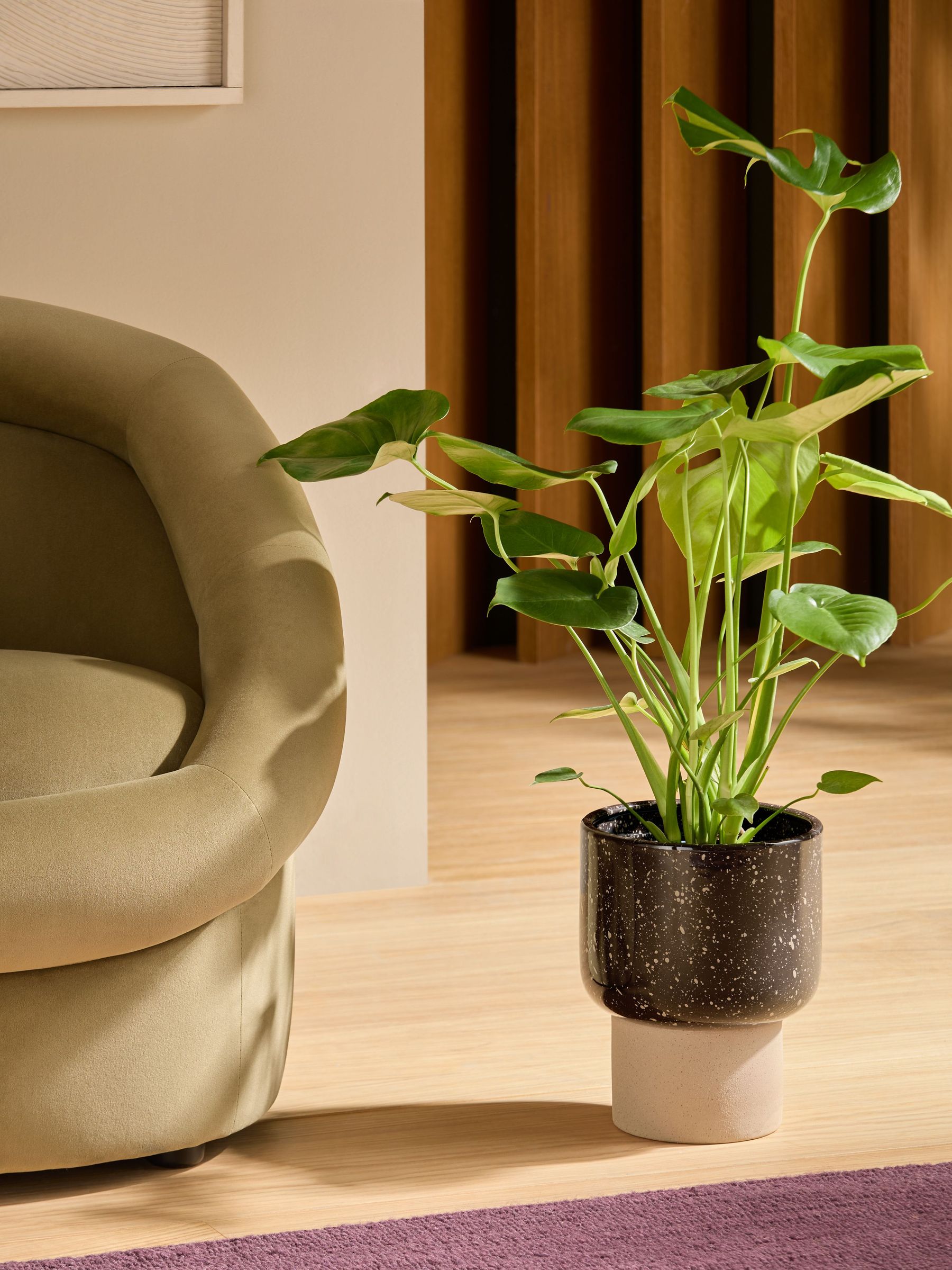 Santiago Hand Splatter Medium Plant Pot in Brown (AW1489) | £38