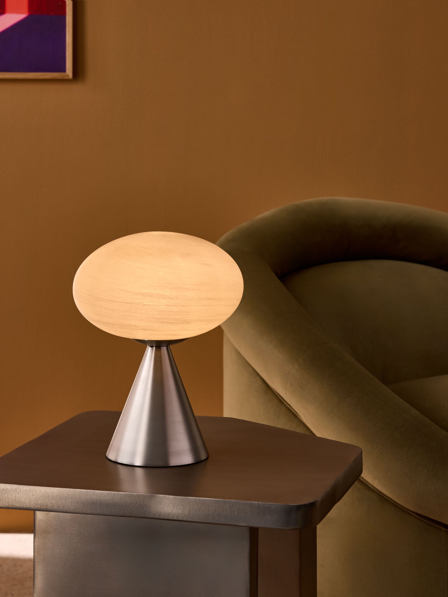 Caleb Table Lamp in Silver/Frosted (AW2669) | £80