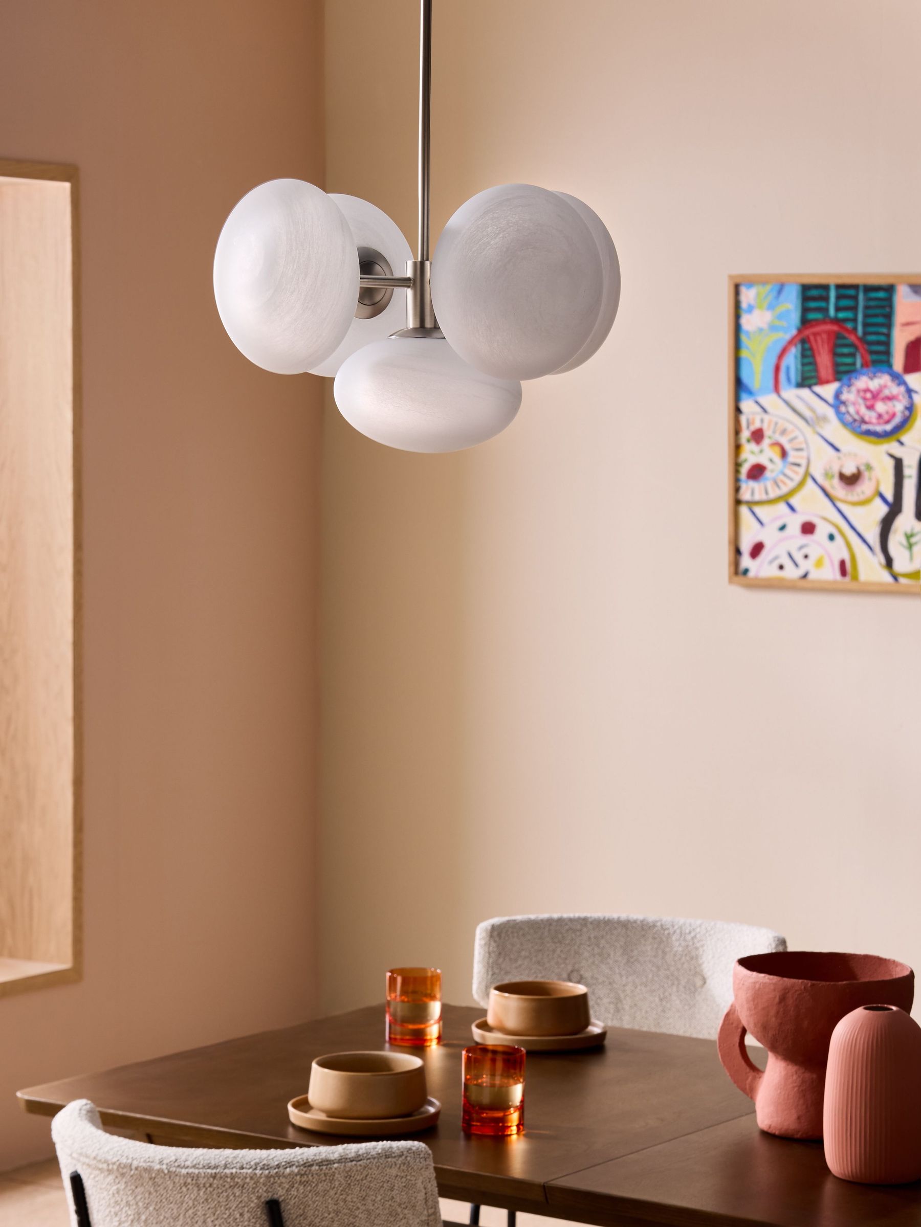 Caleb Pendant Light in Silver/Frosted (AW2671) | £269