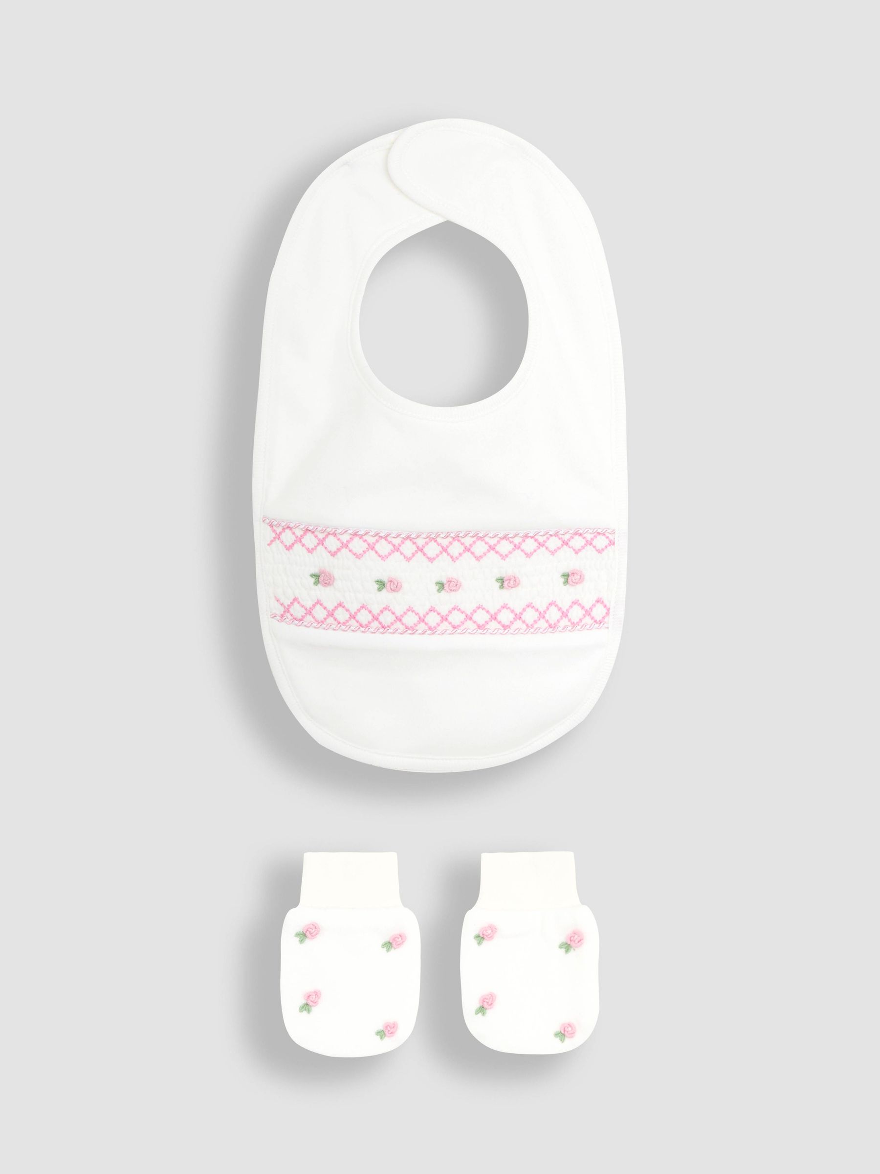 White 100% Cotton Bib Mittens 2 Pack (AW2728) | £11.50