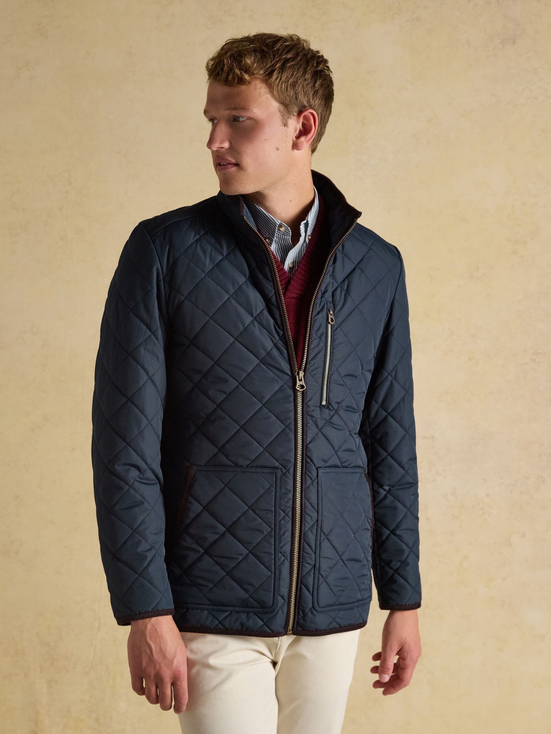 Maynard Navy Diamond Quilted Jacket (AW3693) | £99