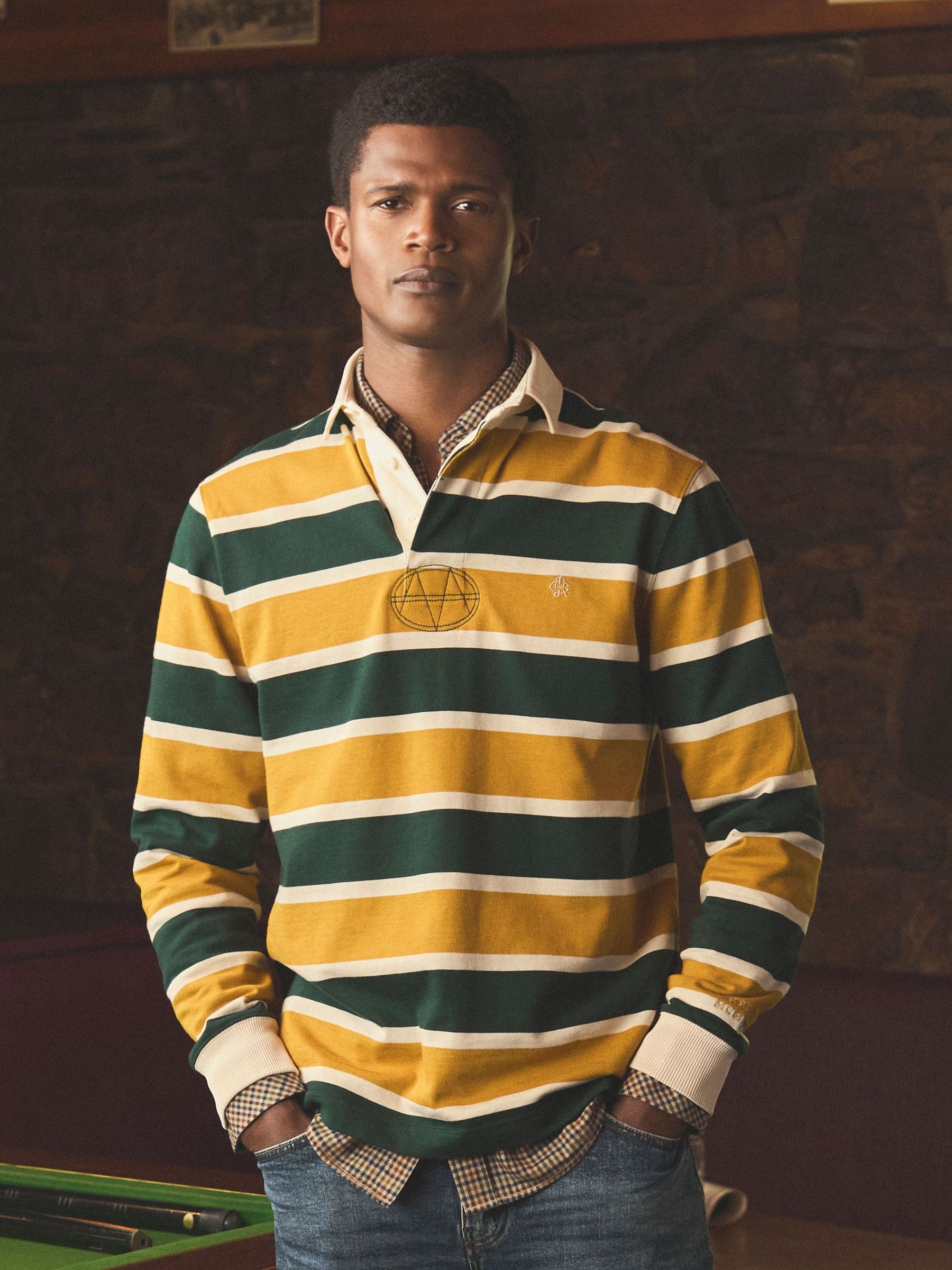 Rugby Club Green/Yellow Long Sleeve Shirt (AW4165) | £59