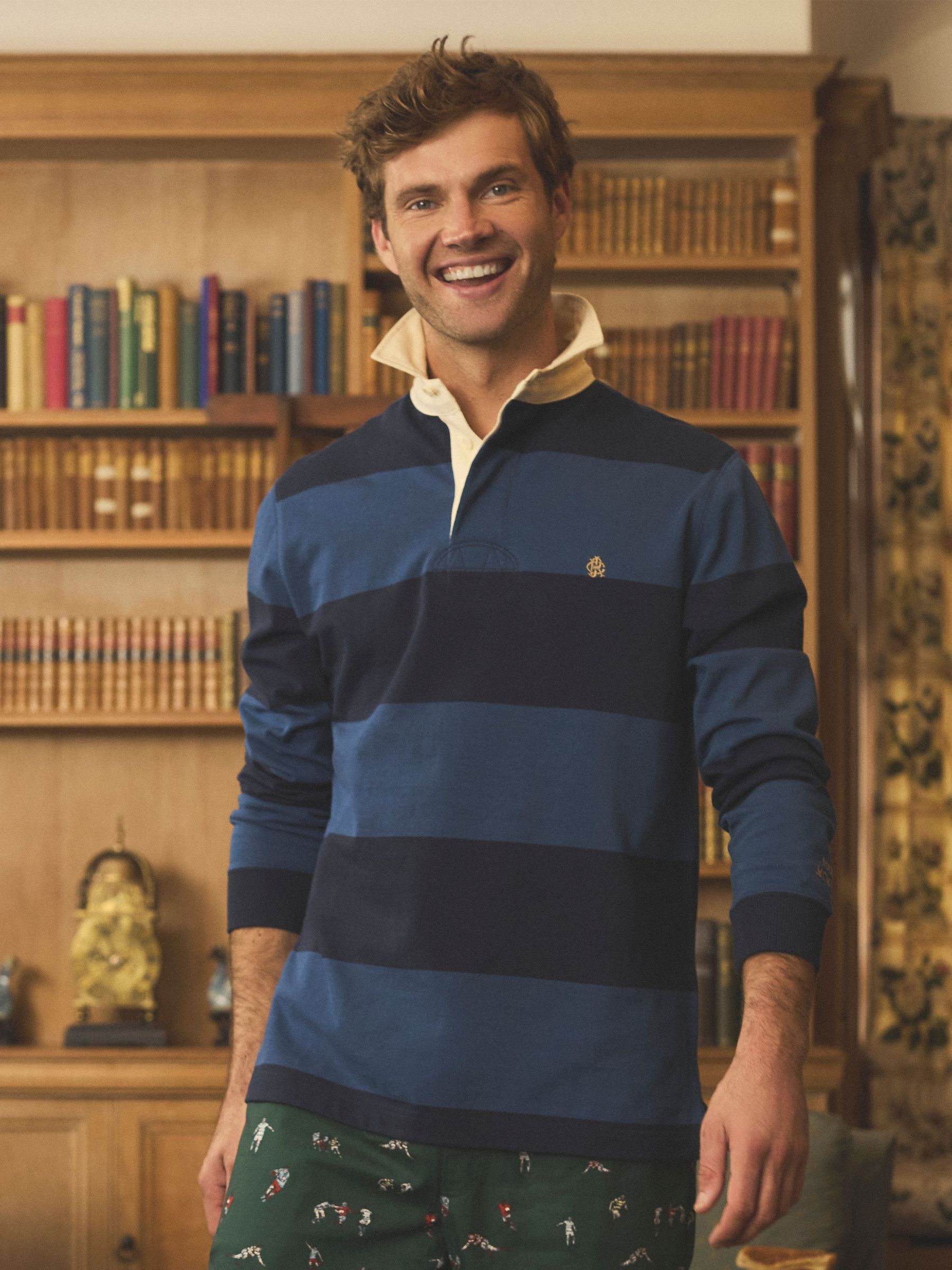 Rugby Club Blue/Navy Long Sleeve Shirt (AW4179) | £59