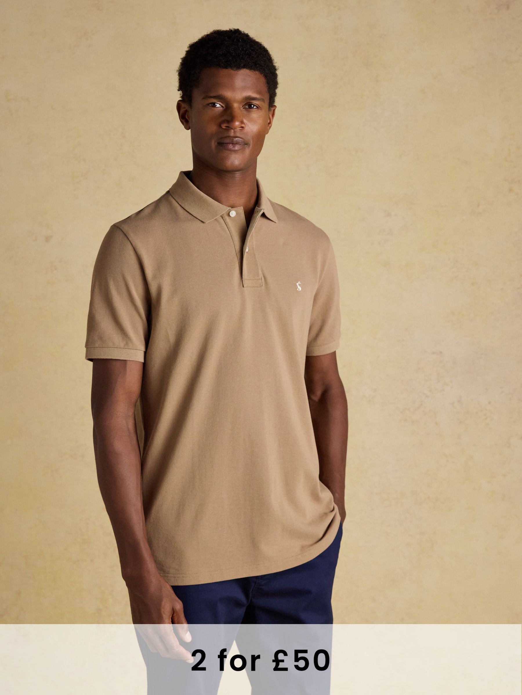 Woody Light Brown Cotton Pique Polo Shirt (AW4446) | £30