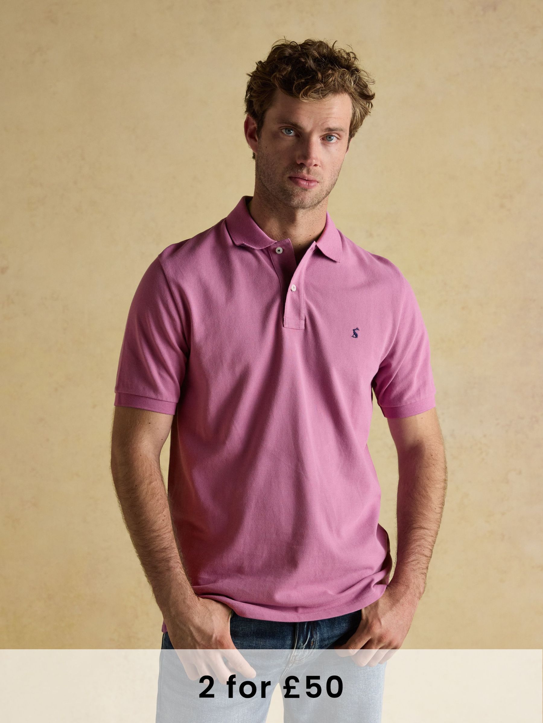 Woody Lilac Purple Cotton Pique Polo Shirt (AW4447) | £30