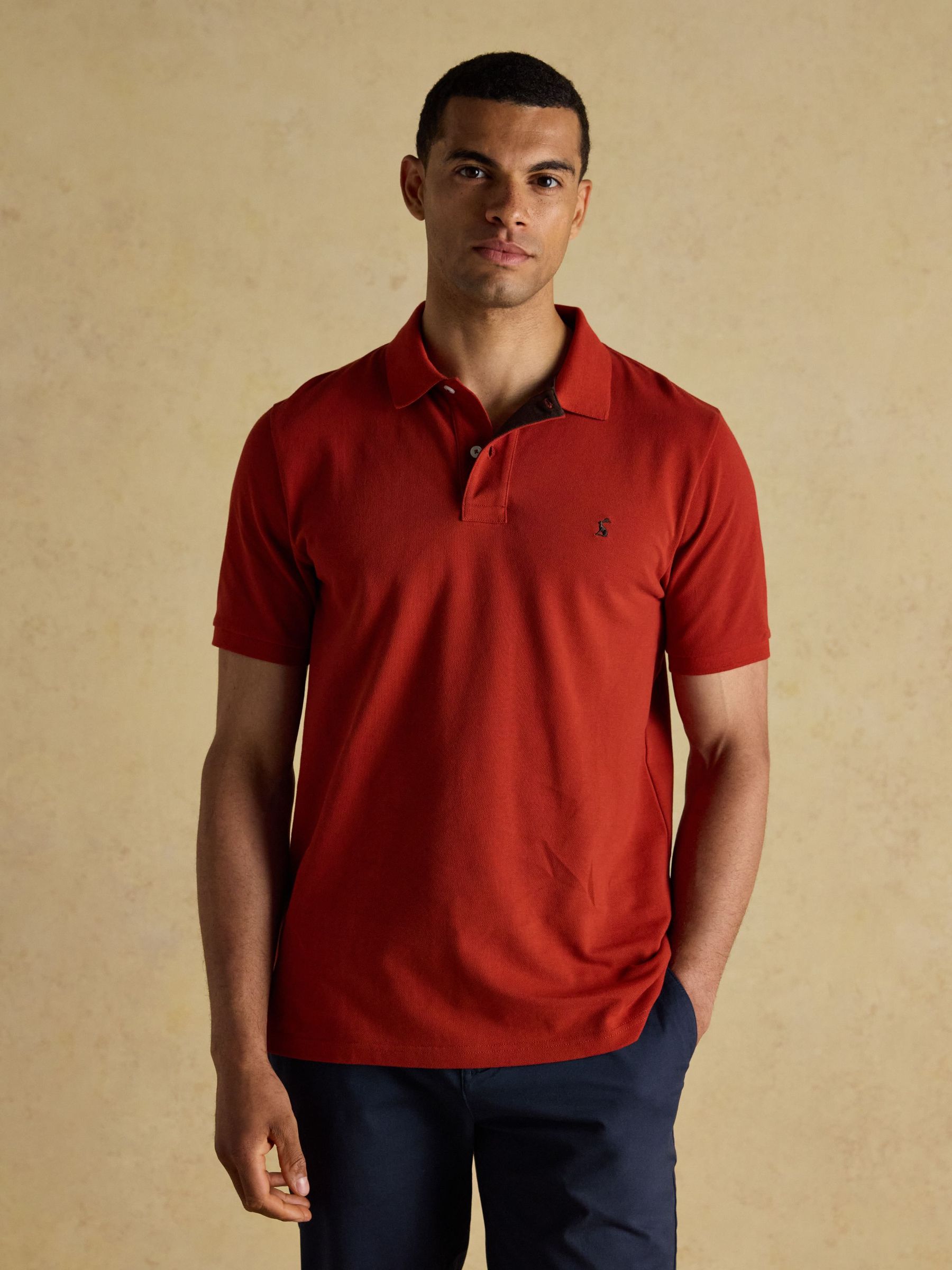Woody Orange Cotton Pique Polo Shirt