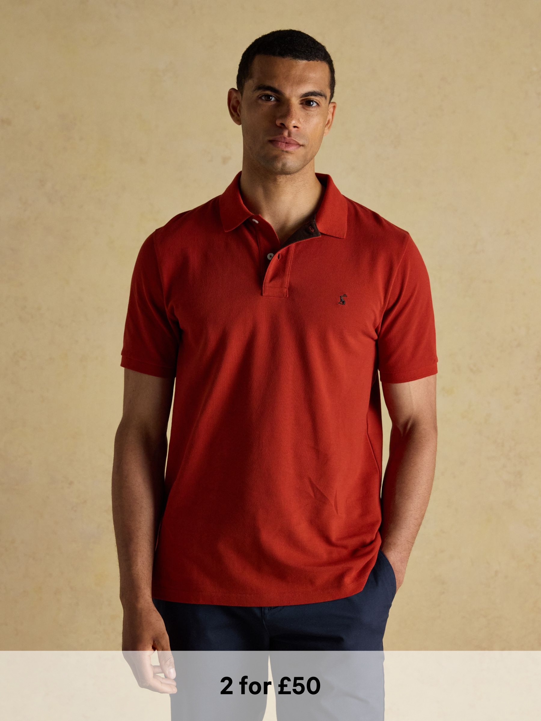 Woody Orange Cotton Pique Polo Shirt (AW4451) | £30