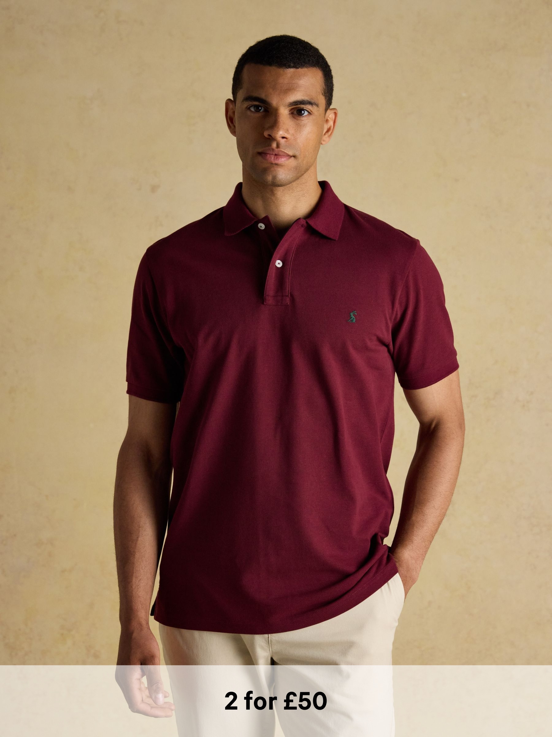 Woody Burgundy Red Cotton Pique Polo Shirt (AW4453) | £30